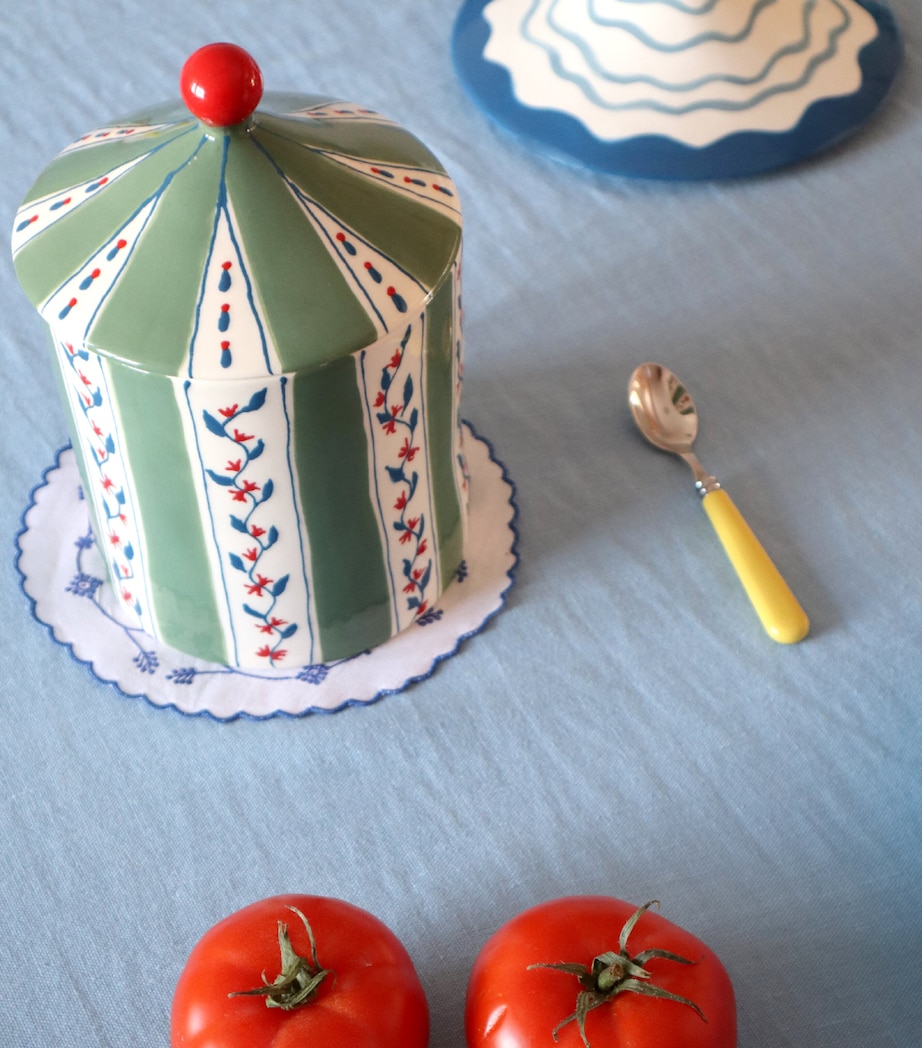 Earthenware Flower Storage Jar (23cm) KHAKI Image 3