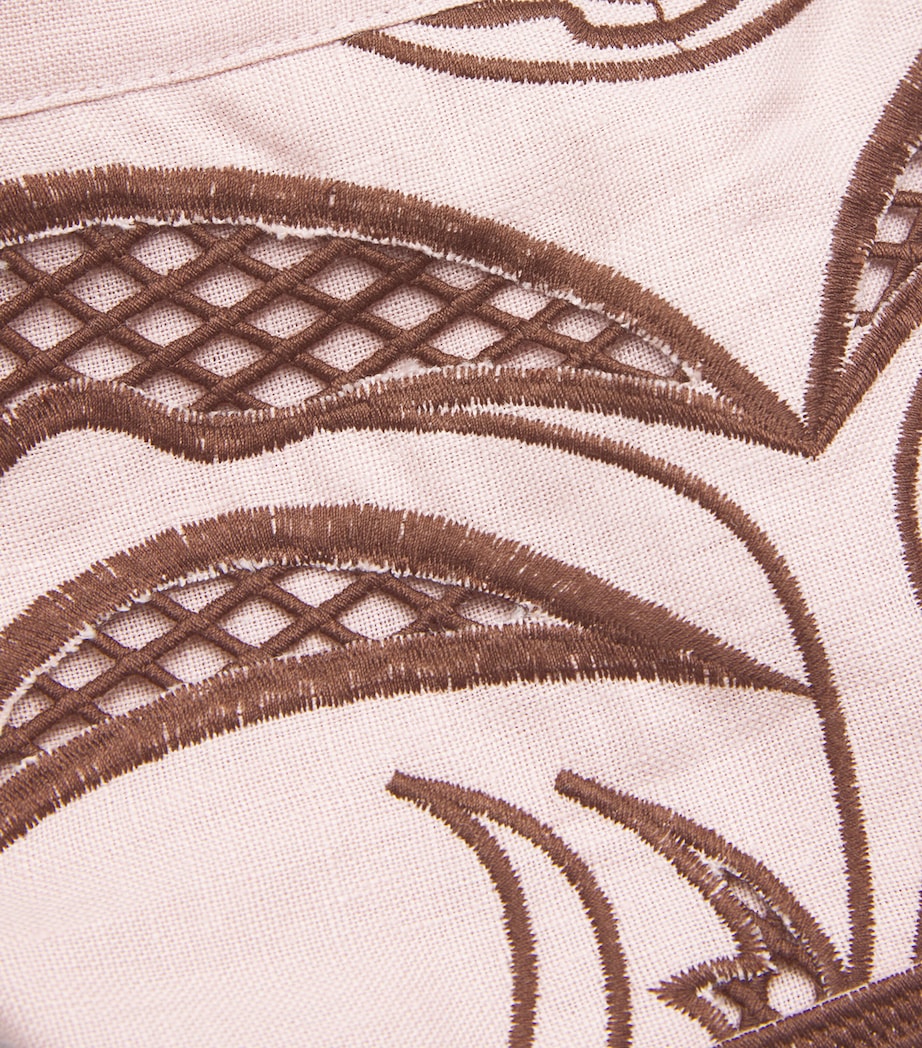 Linen Printed Ornella Midi Dress PINK Image 5