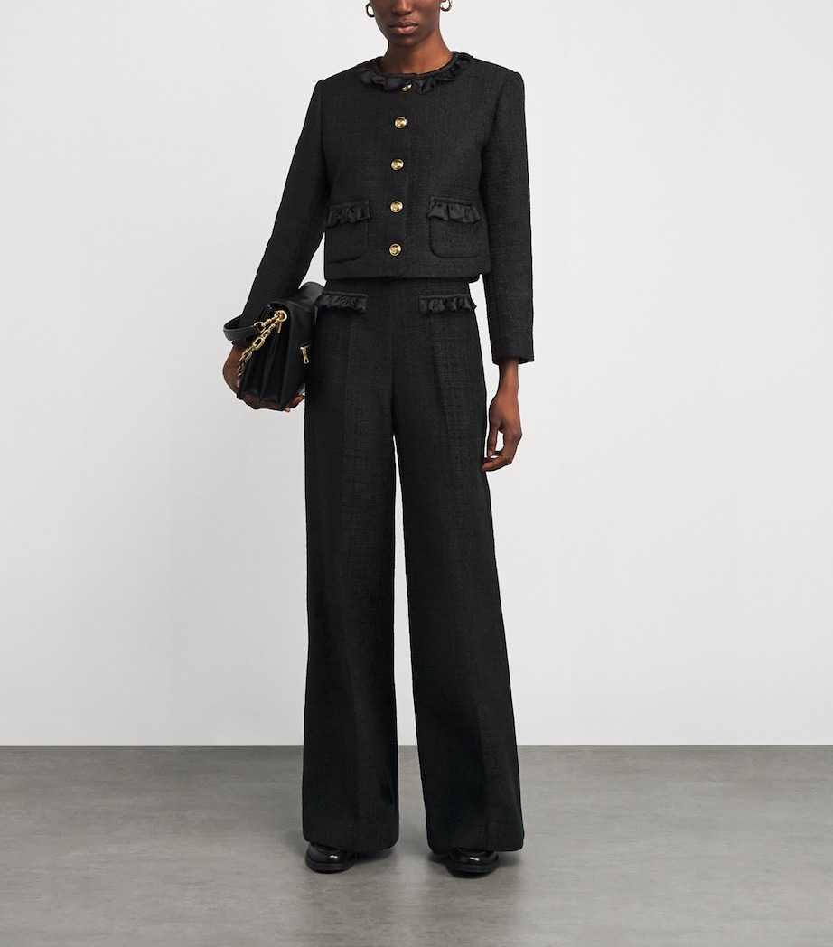 Tweed Ruffled Jacket BLACK Image 2