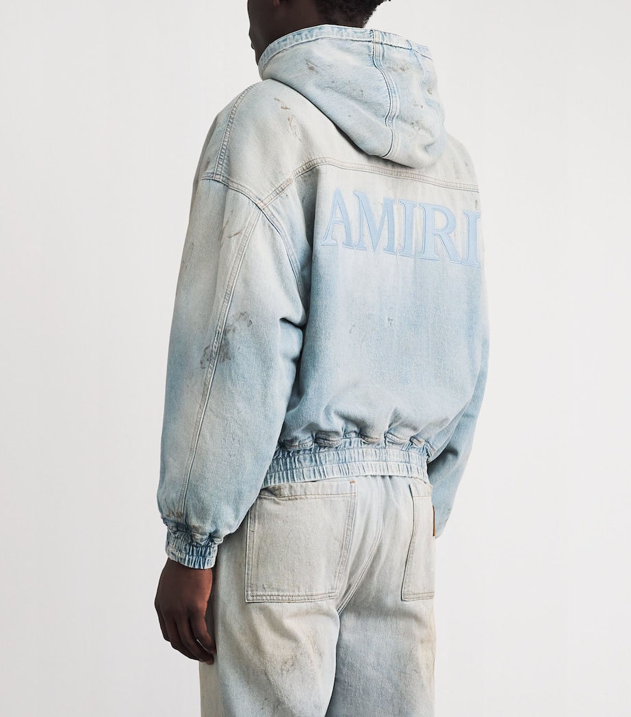 AMIRI Mens Denim MA Oversized Hoodie Perfct Antiqe Indigo Image 5