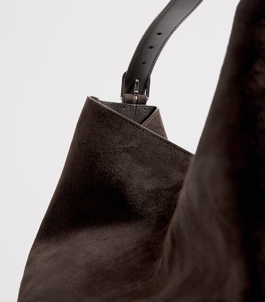 Suede Belted Tote Bag 102 BROWN Image 4