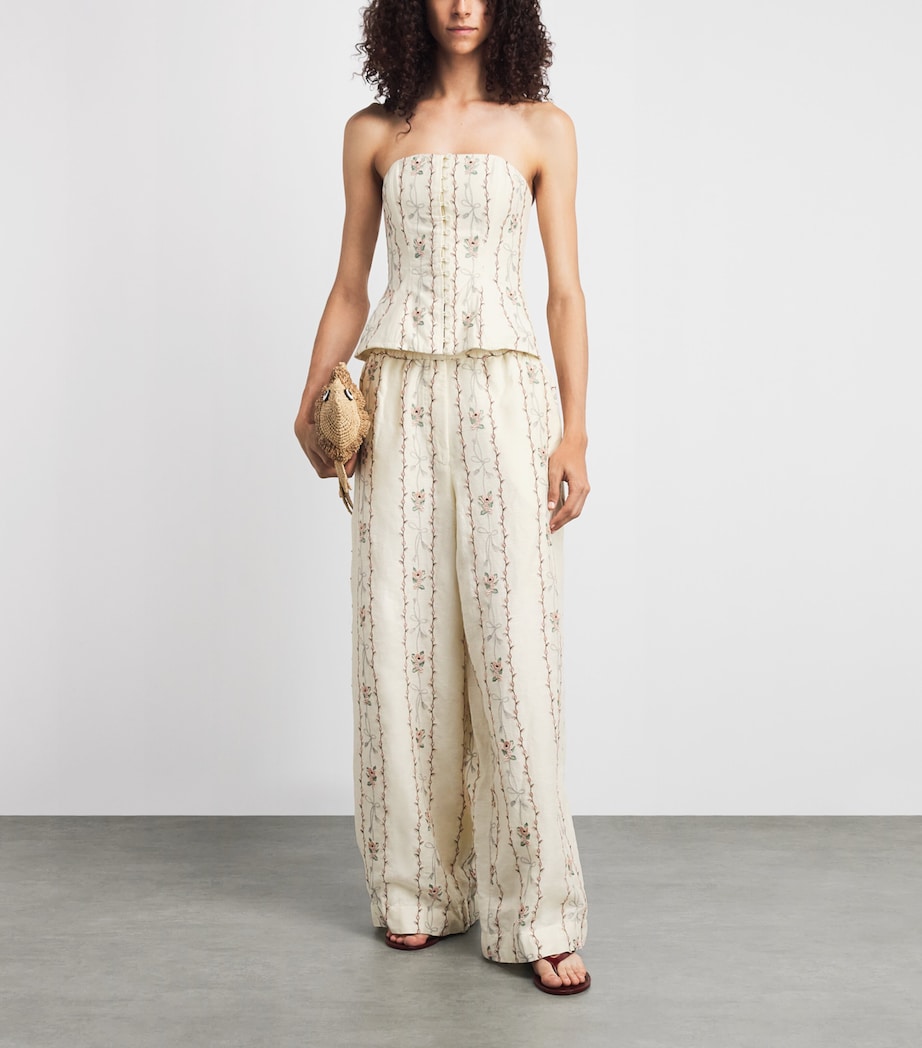 Agua By Agua Bendita Womens Linen Tota Navente Wide Trousers Image 2