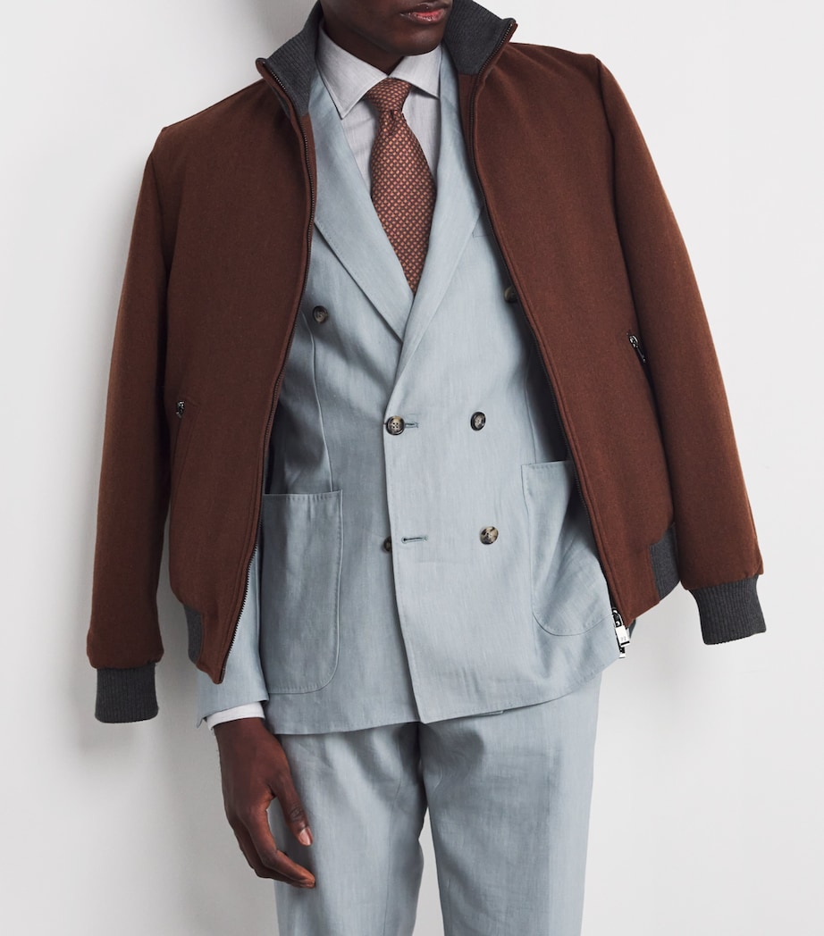 Silk Geometric Jacquard Tie 70 BORDEAUX Image 2