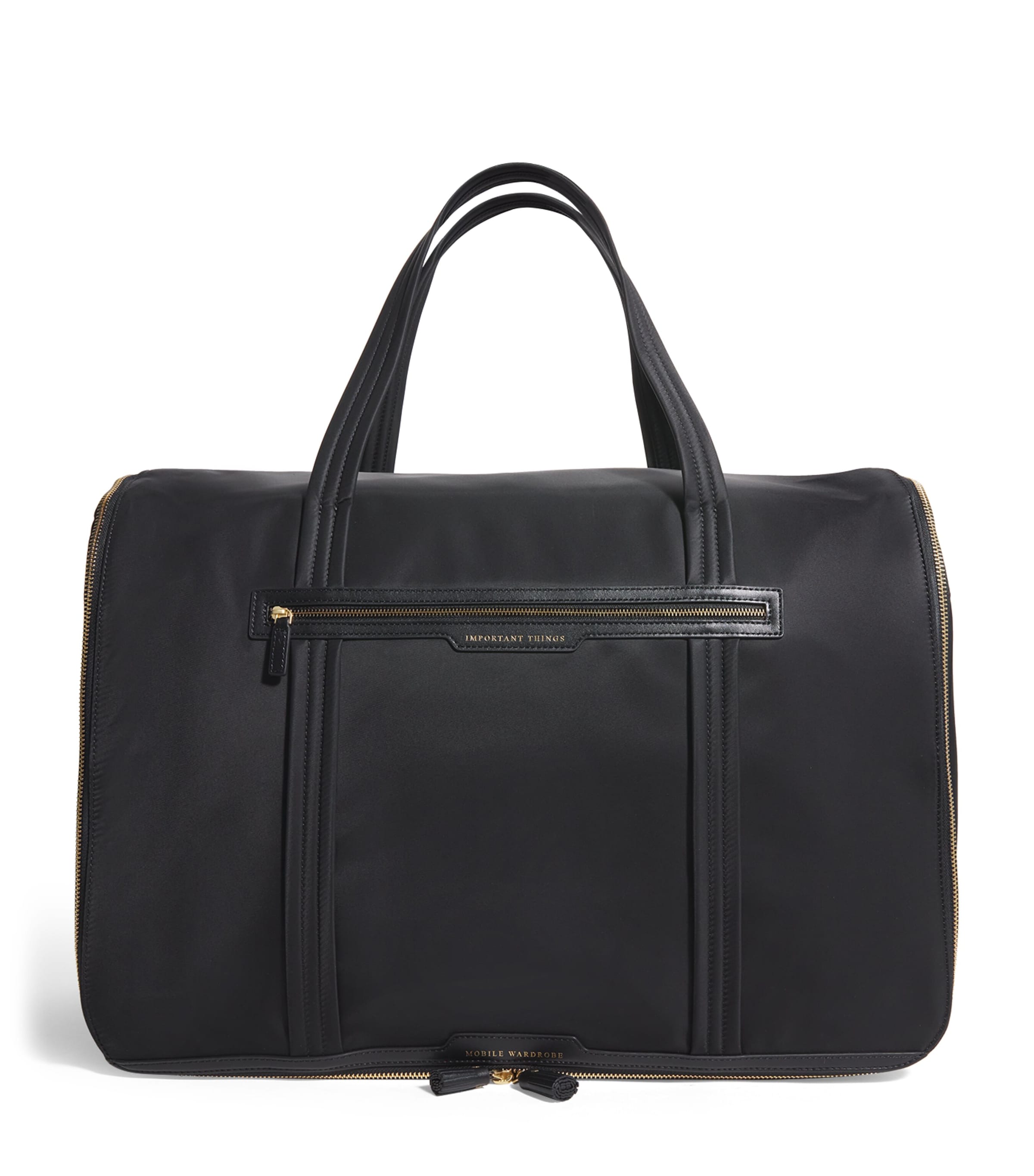 Anya Hindmarch Mobile Wardrobe Leather-trimmed Econyl Weekend Bag In Black