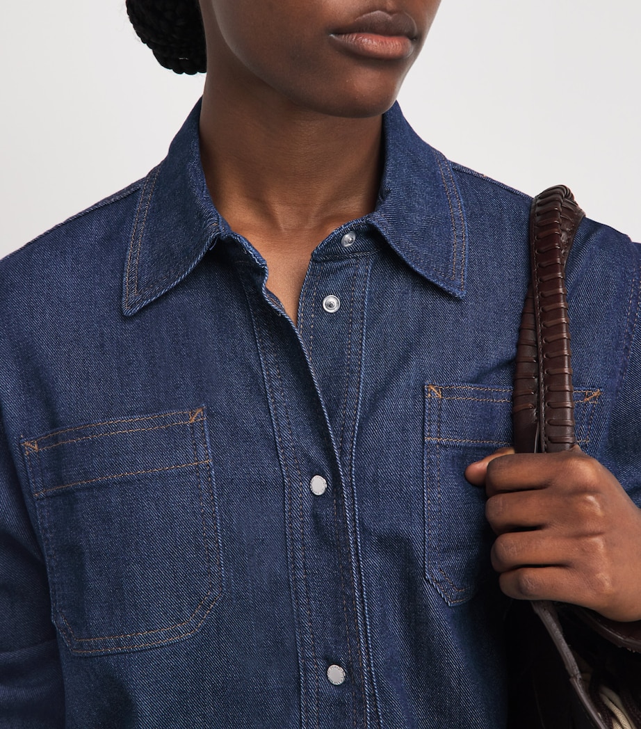 7 For All Mankind Womens Utility Denim Shirt Halona Image 3
