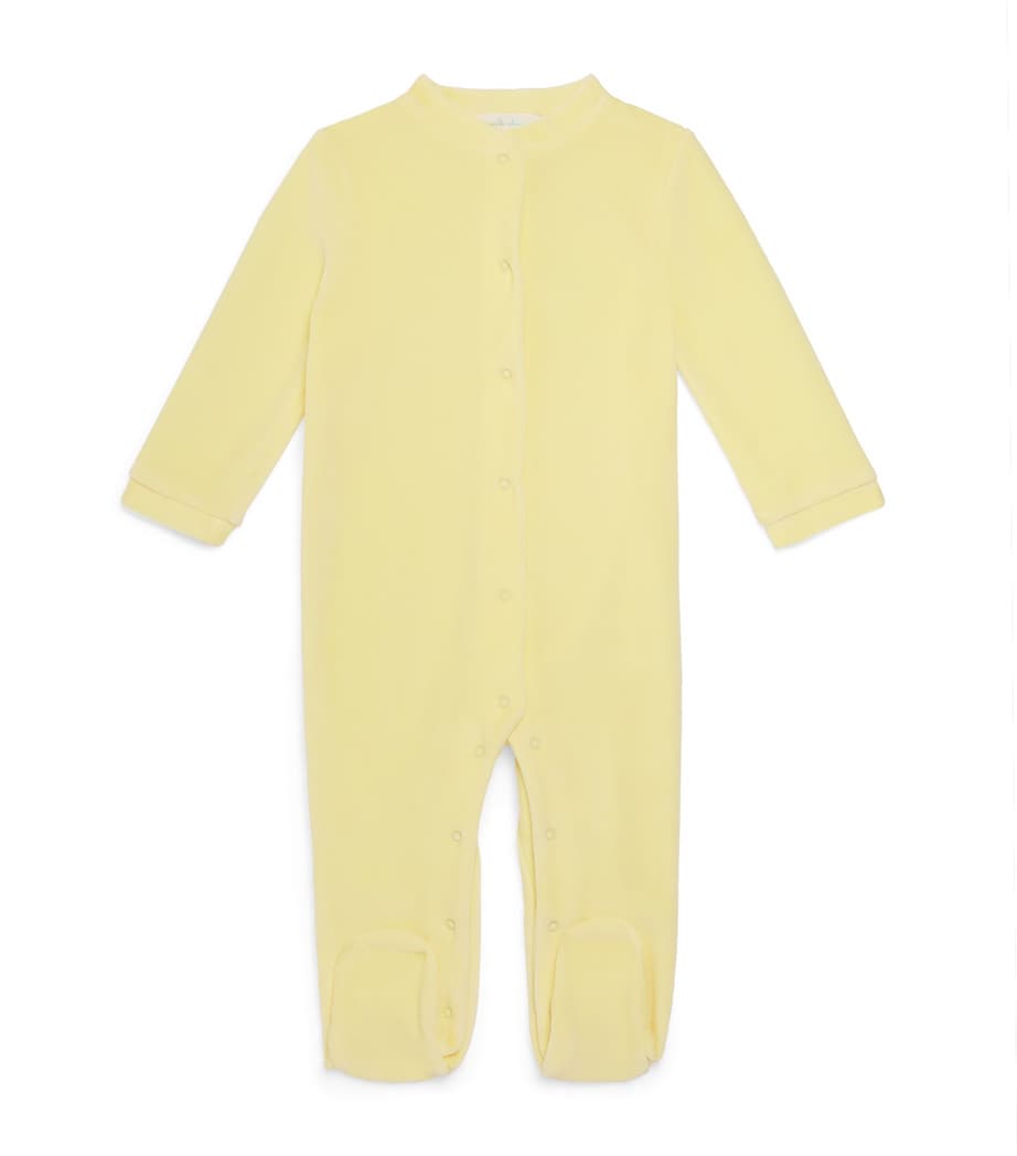 Marie-Chantal Velour Angel Wing All-In-One (0-18 Months) Lemon Image 1