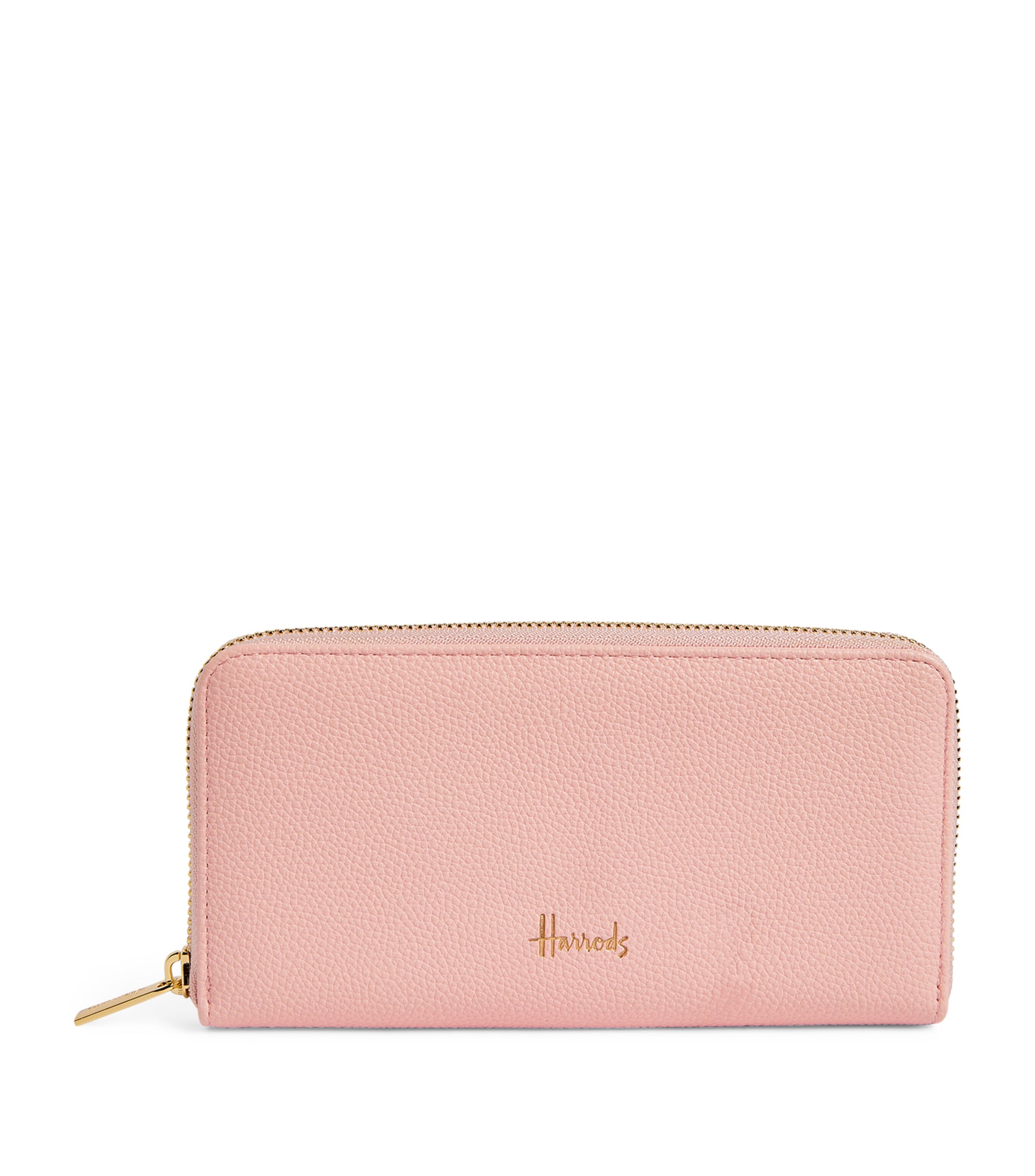 Harrods Oxford Zip-around Wallet In Pink