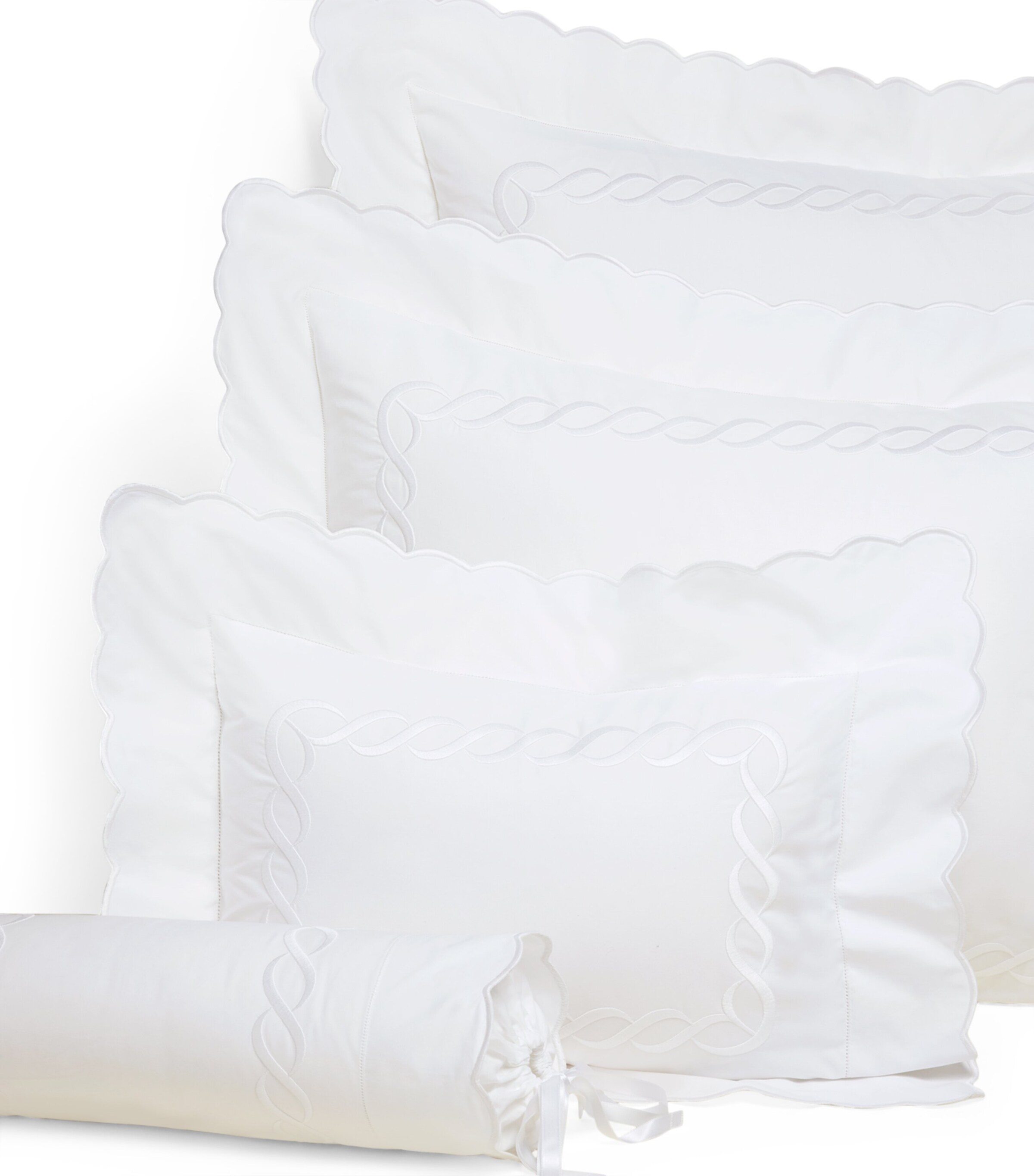 Pratesi Treccia Oxford Pillowcase (30cm x 40cm) White/white Image 2