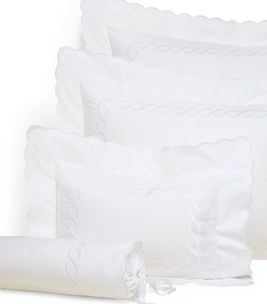 Pratesi Treccia Oxford Pillowcase (30cm x 40cm) White/white Image 2