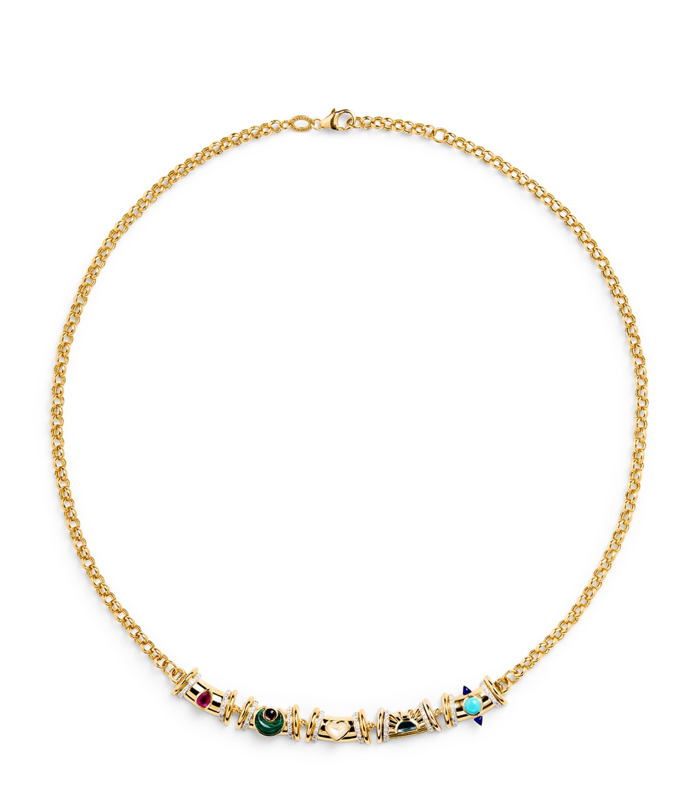 L'atelier Nawbar Yellow Gold, Diamond And Mixed Stone Lot N*91 Milky Way Necklace In Gold