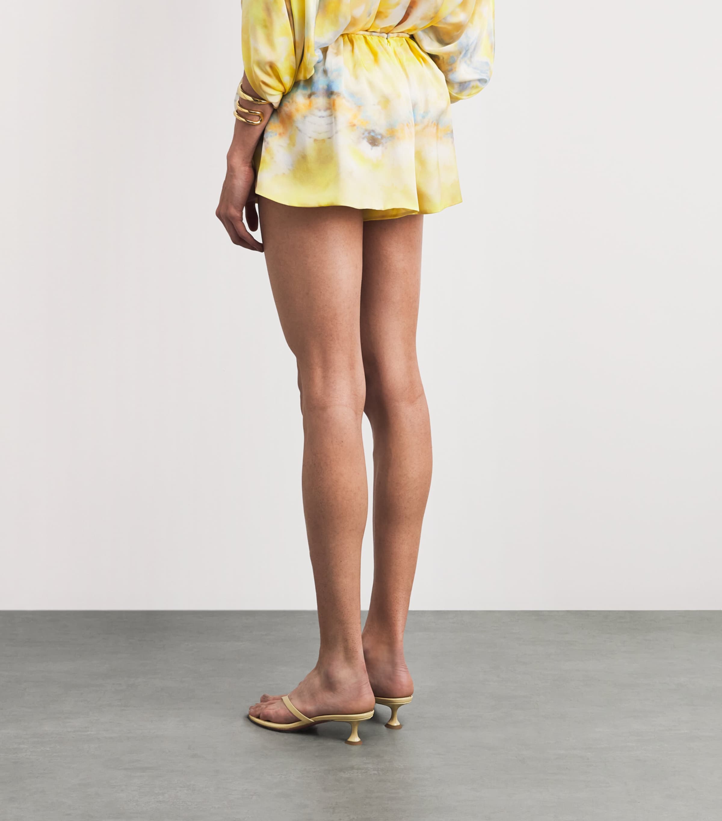 Zimmermann Womens Silk Alchemy Micro Shorts Citrus Tie Dye Image 5