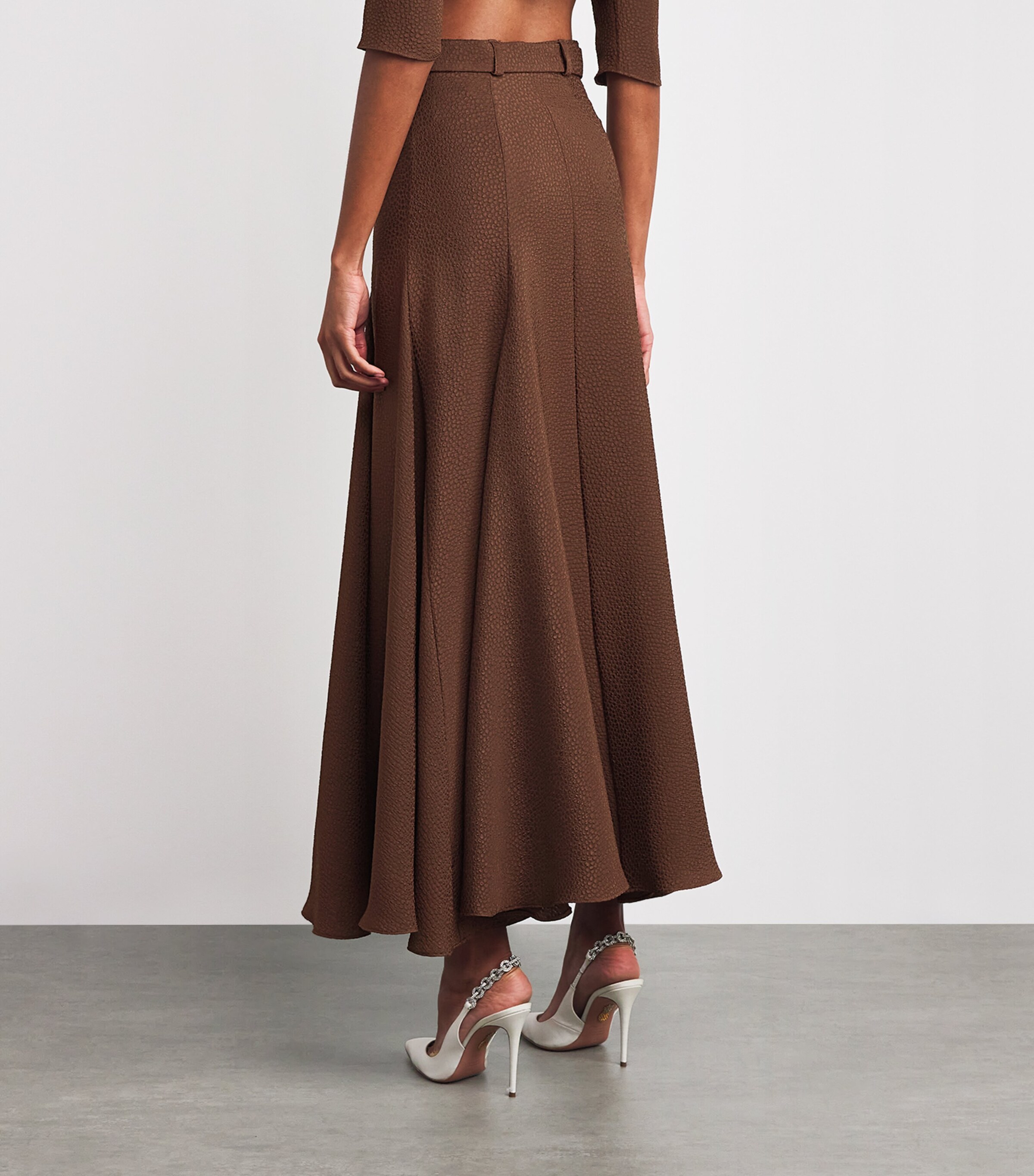 Jacquard Jete Midi Skirt BRW Image 4