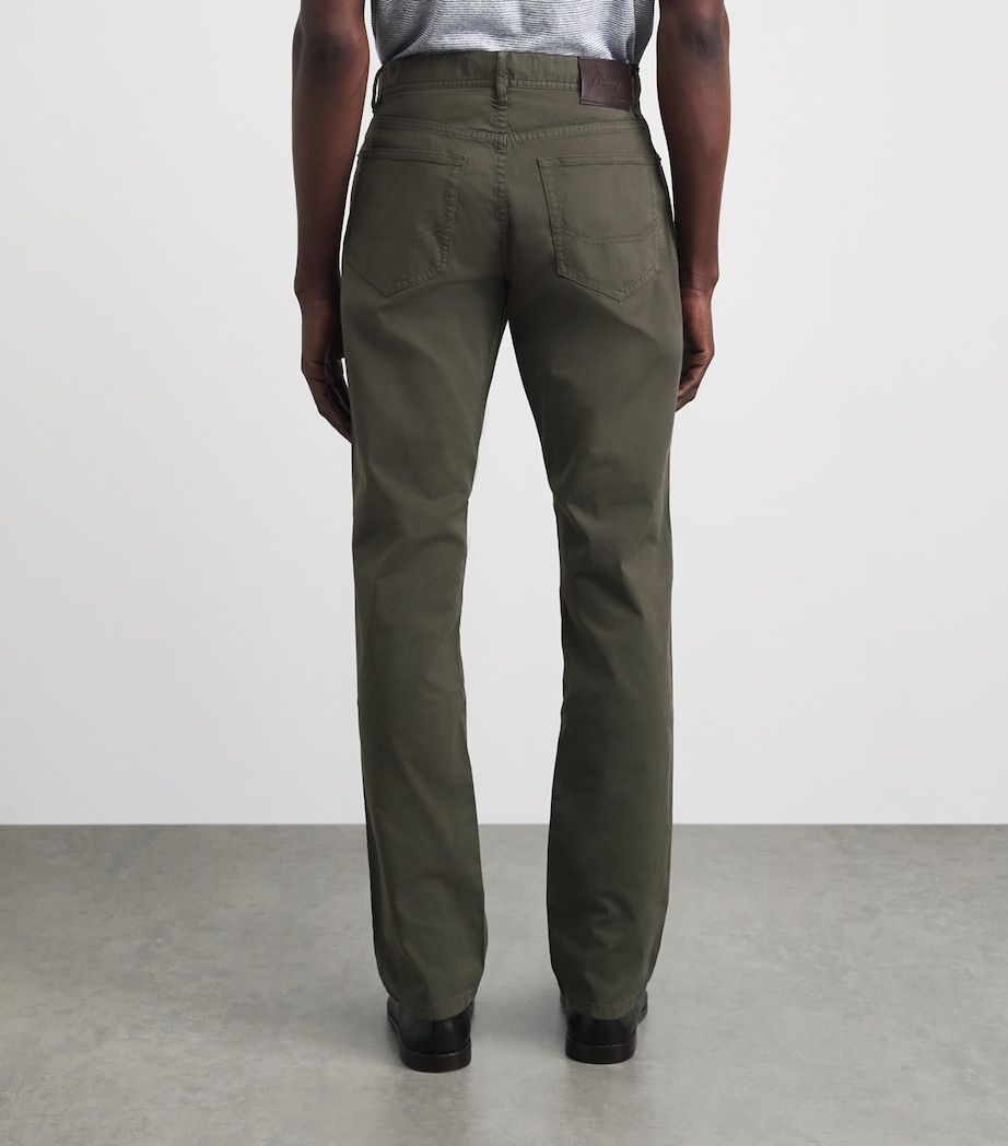 Brioni Mens Stretch-Cotton Straight Trousers Image 5