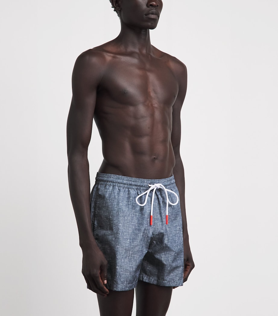 Isaia Mens Printed Swim Shorts Image 4
