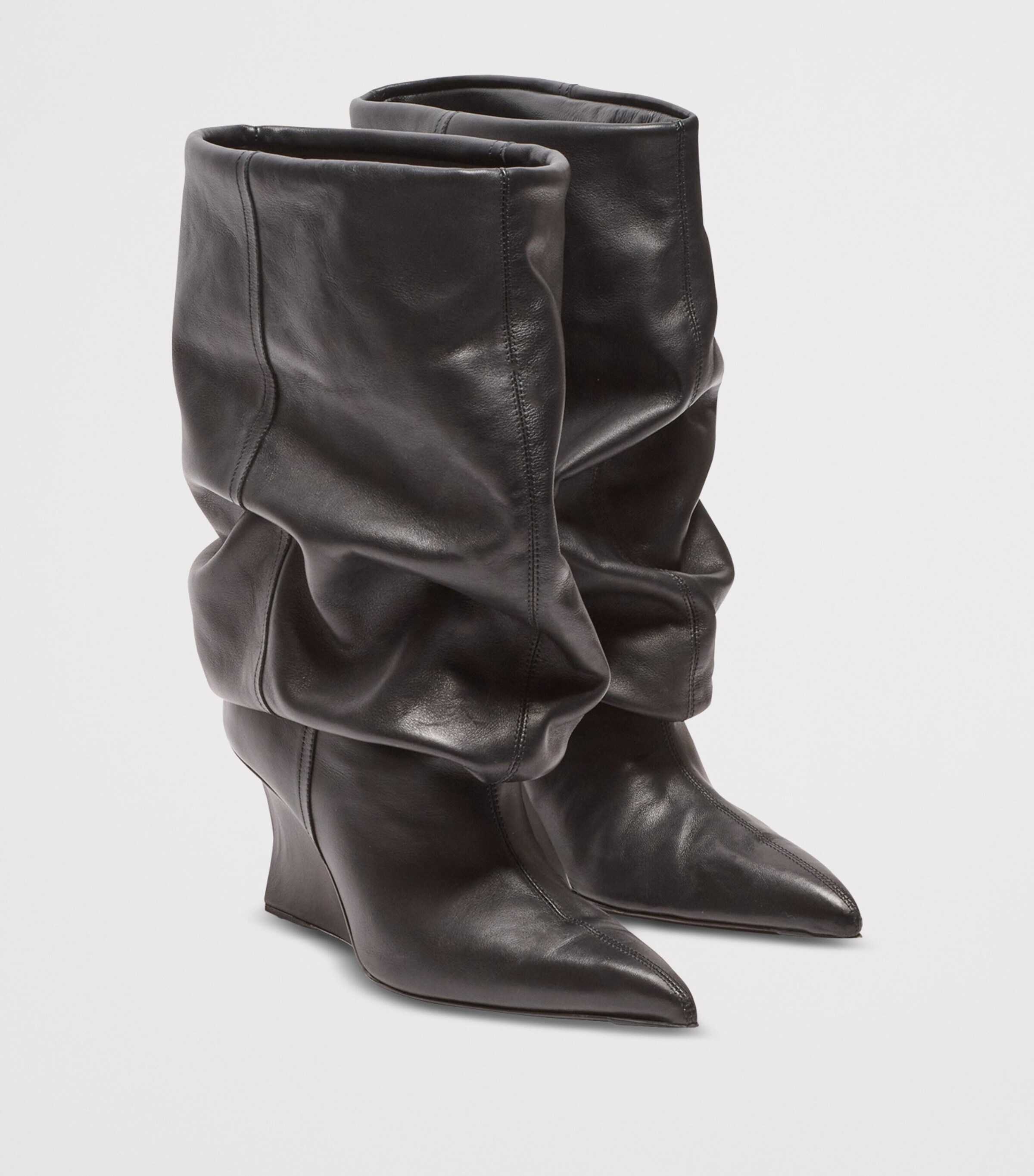 Leather Wedge Ankle Boots 60 0PA NOIR Image 3