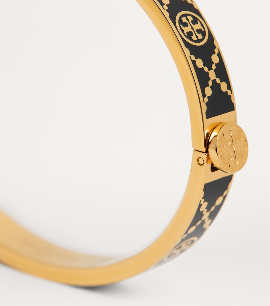 Double T Monogram Hinge Bangle TORY GOLD / BLACK Image 6