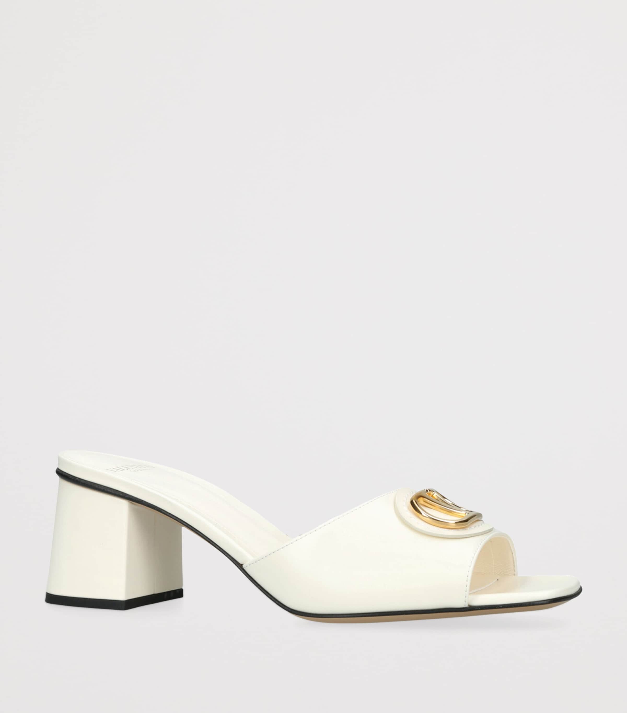 Leather VLogo Mules 60 BONE Image 3