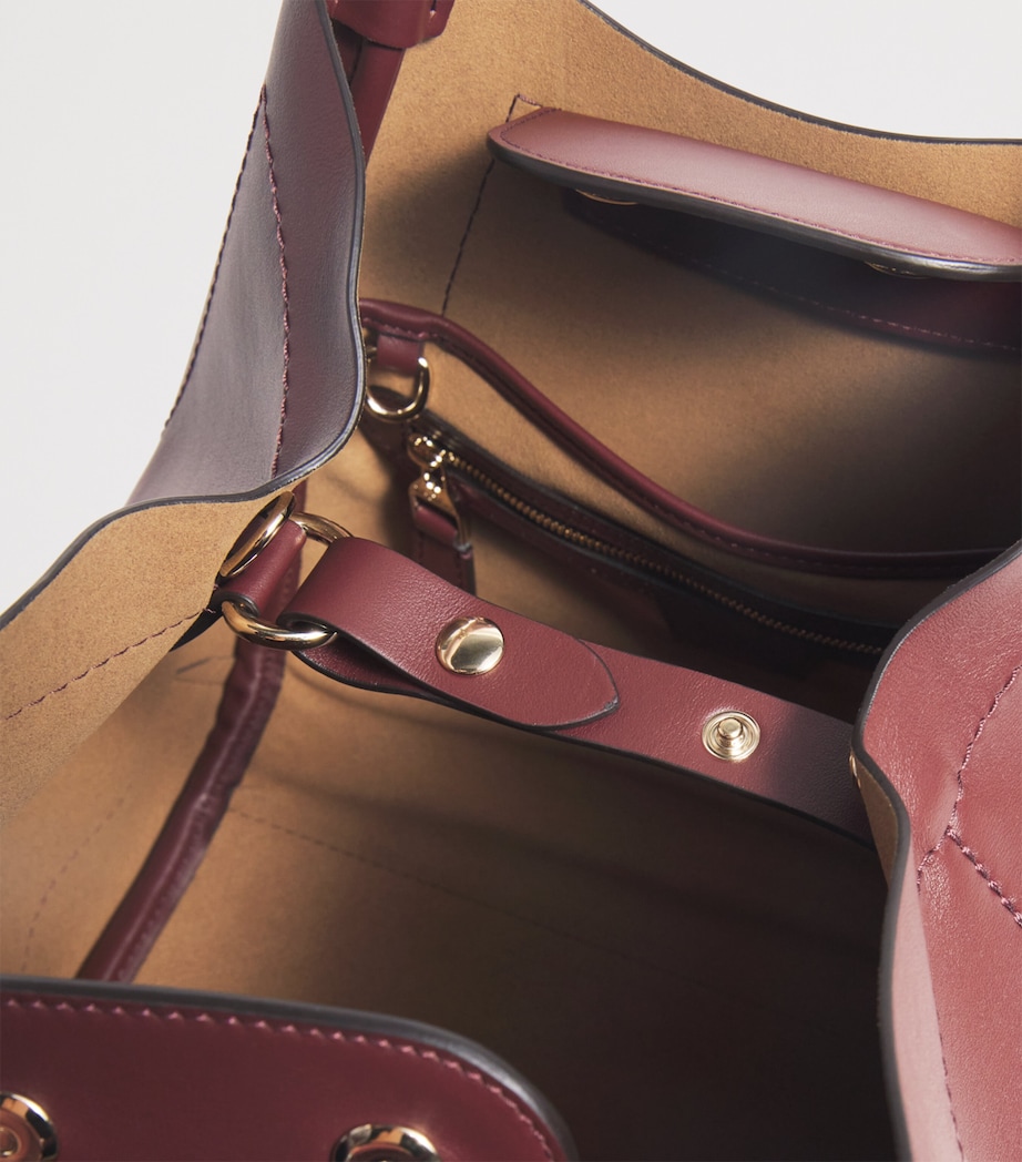 Small Leather Marine Top-Handle Bag BORDEAUX Image 6