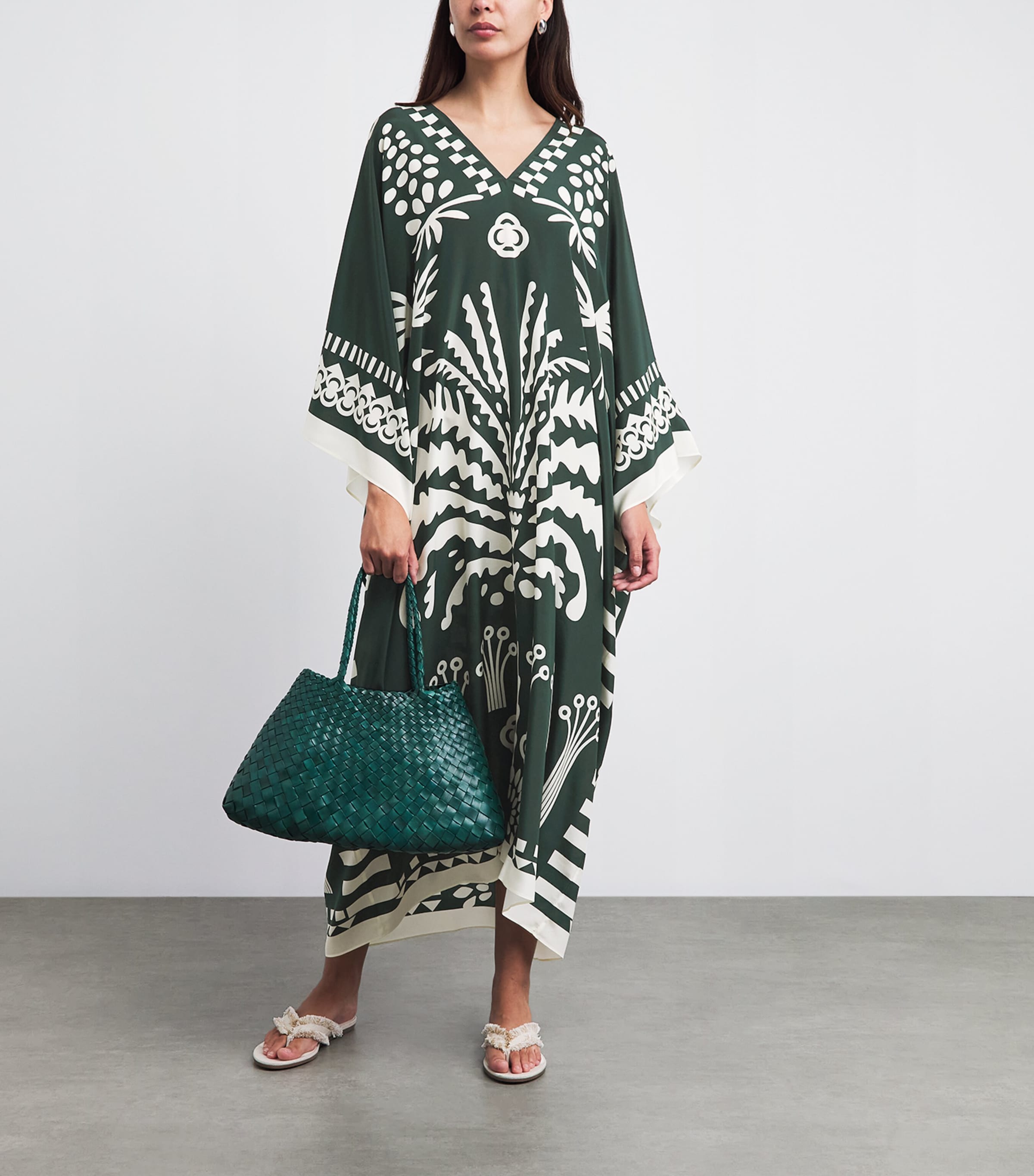 Eres Womens Silk Printed Holi Kaftan Scarabee Image 2
