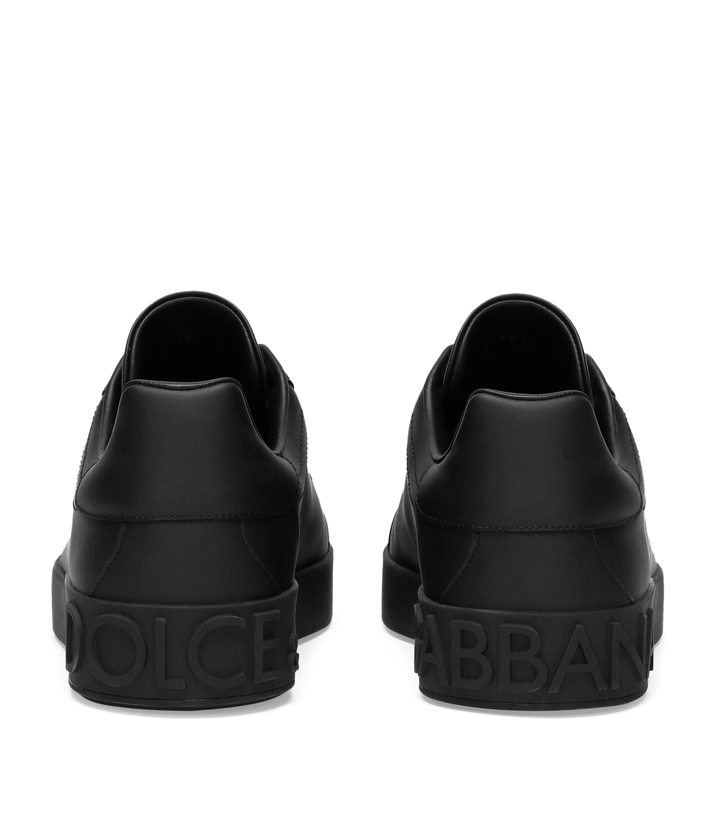 Leather Logo Sneakers 80999-BLACK Image 7