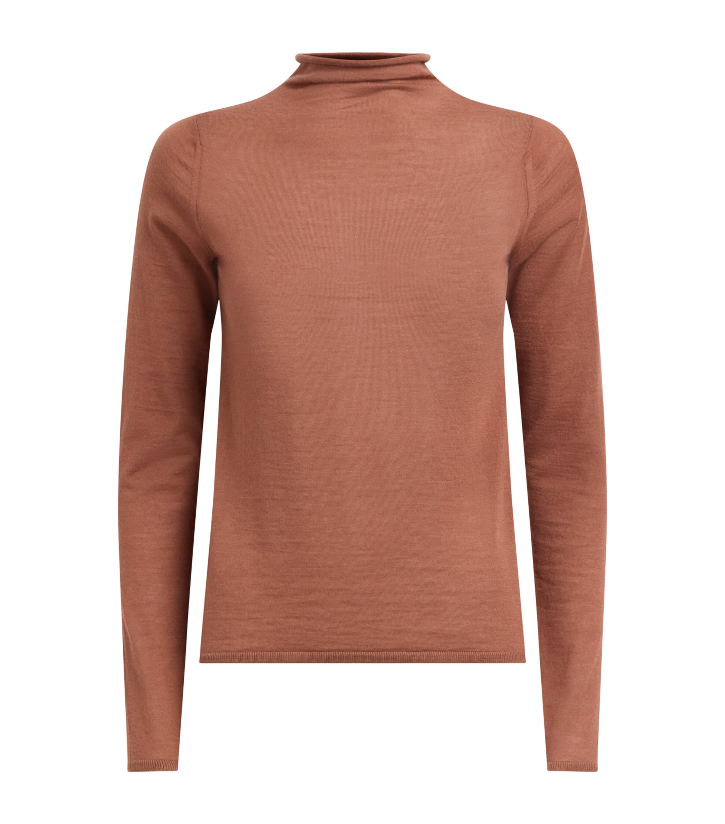 Colombo Womens Cashmere High-Neck Sweater Brick Image 1