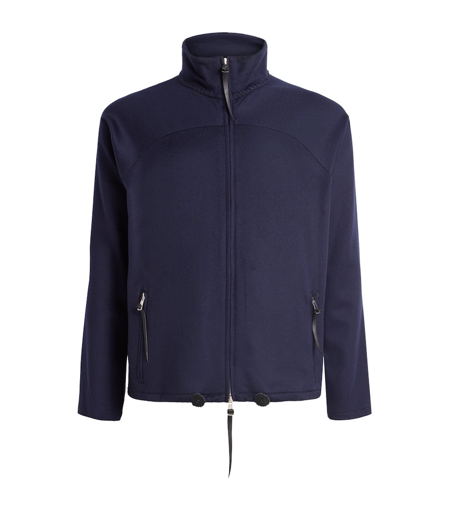 Alan Scott Mens Cashmere-Blend Track Sweater Midnight Image 1