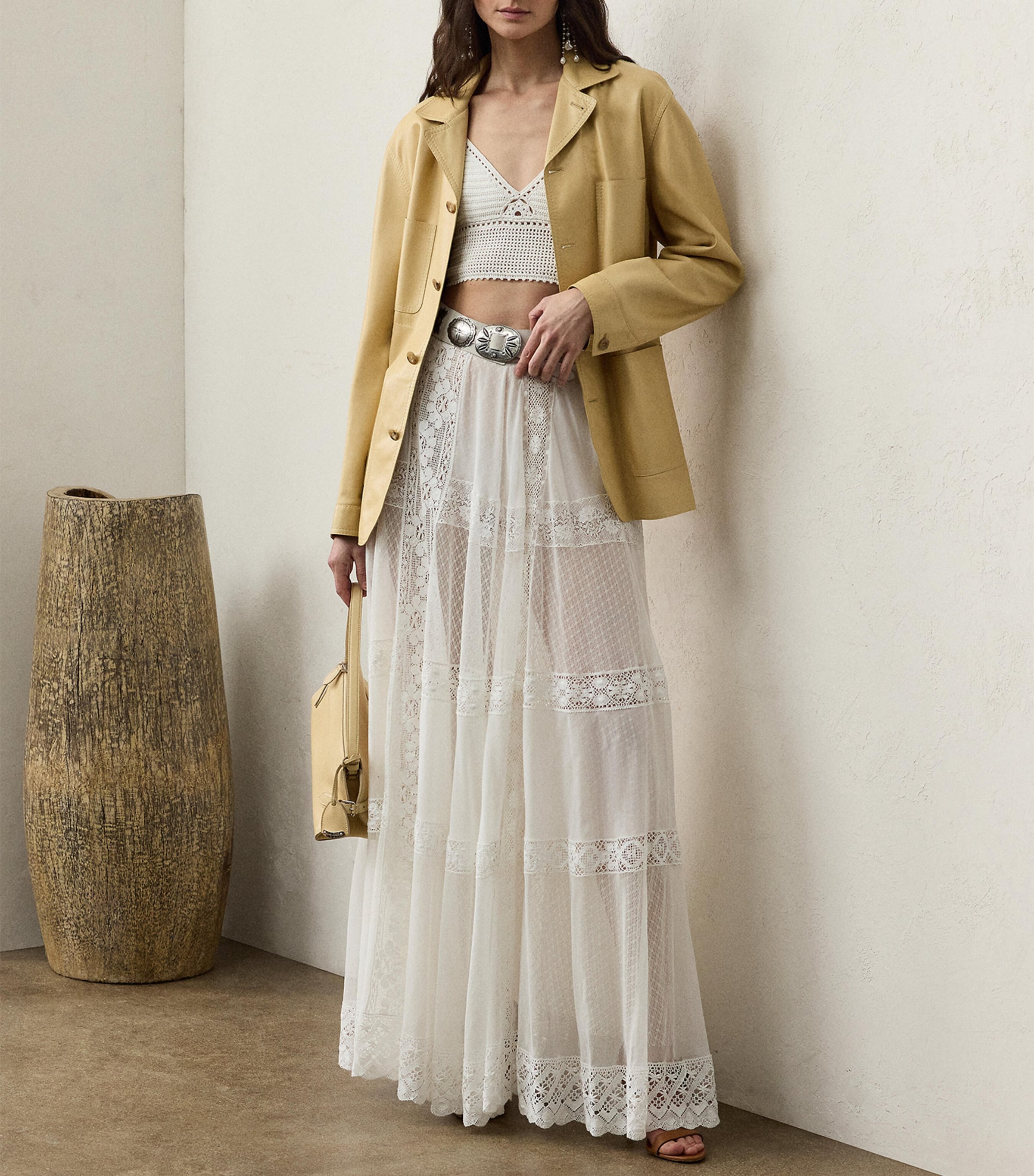 Cotton-Silk Malti Skirt WHITE Image 4