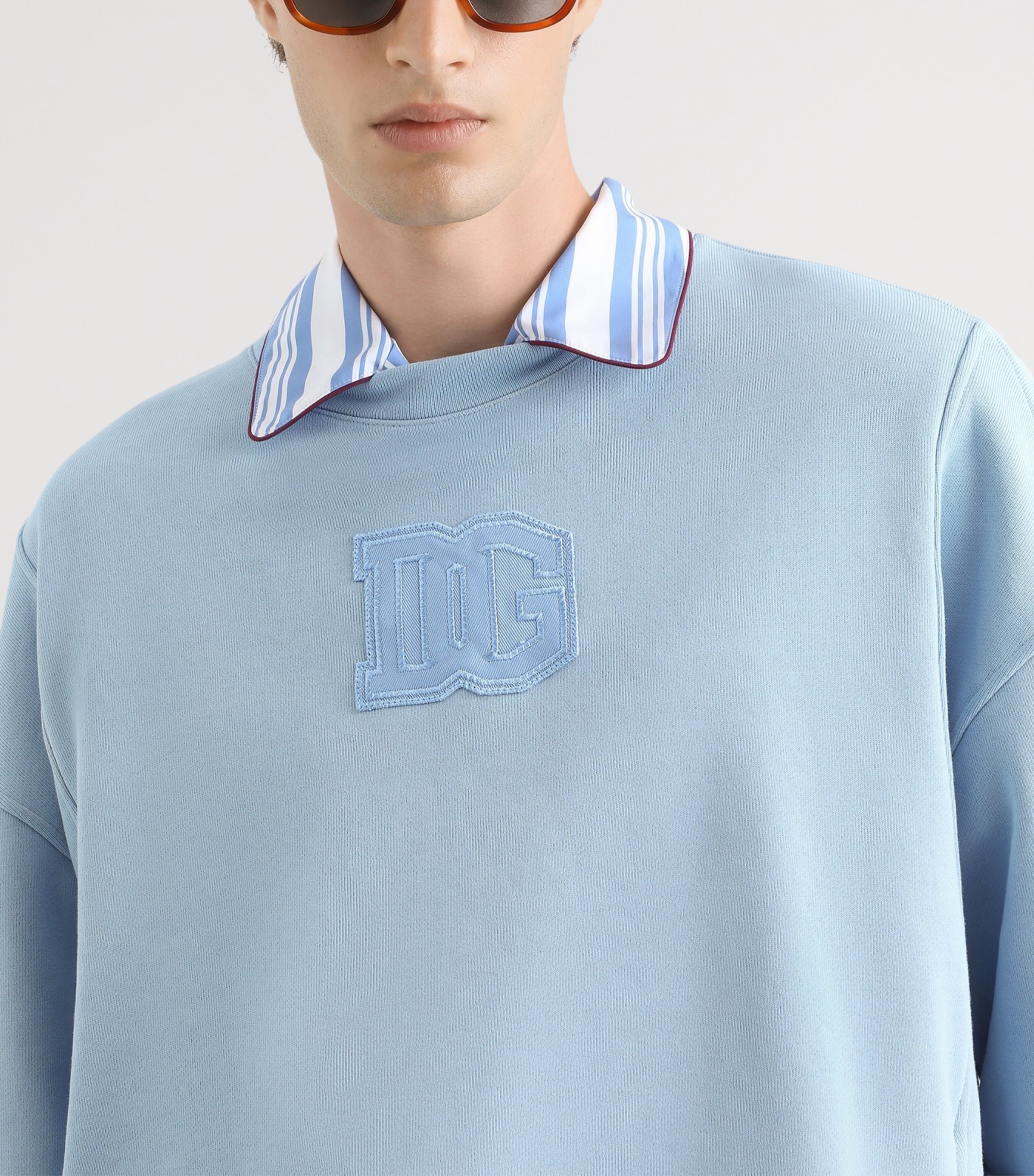 Dolce&Gabbana Mens Logo Sweatshirt Sky Blue Image 4