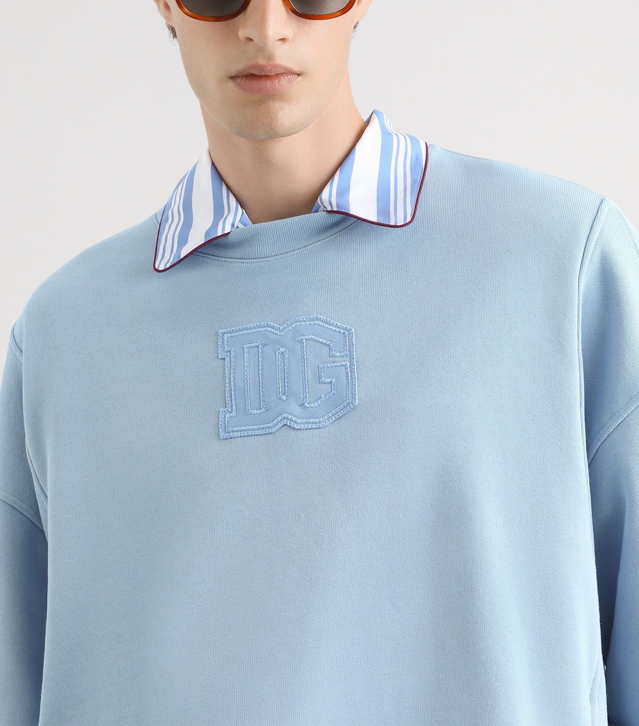 Dolce&Gabbana Mens Logo Sweatshirt Sky Blue Image 4