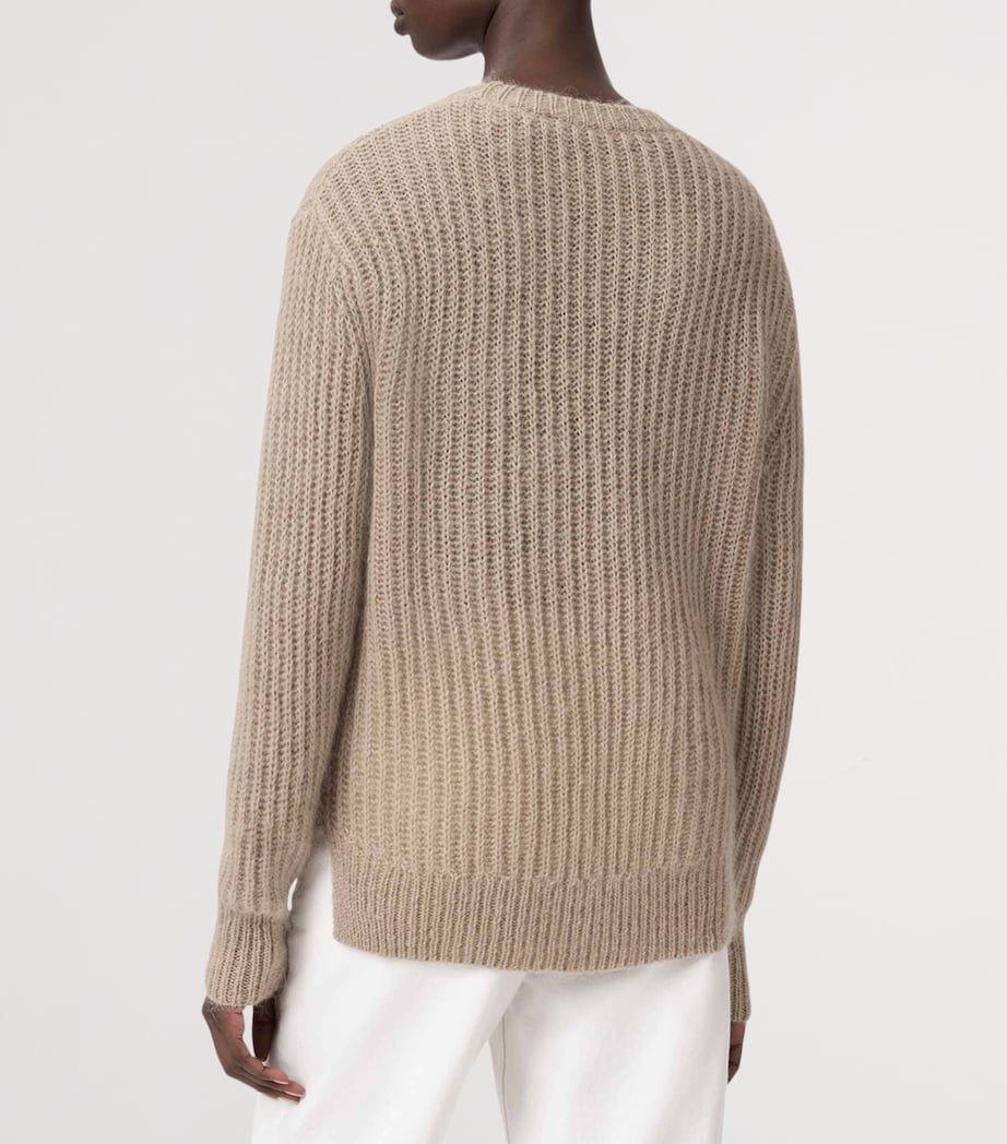 Wool-Blend Chain Sweater BARLEY WHITE Image 4