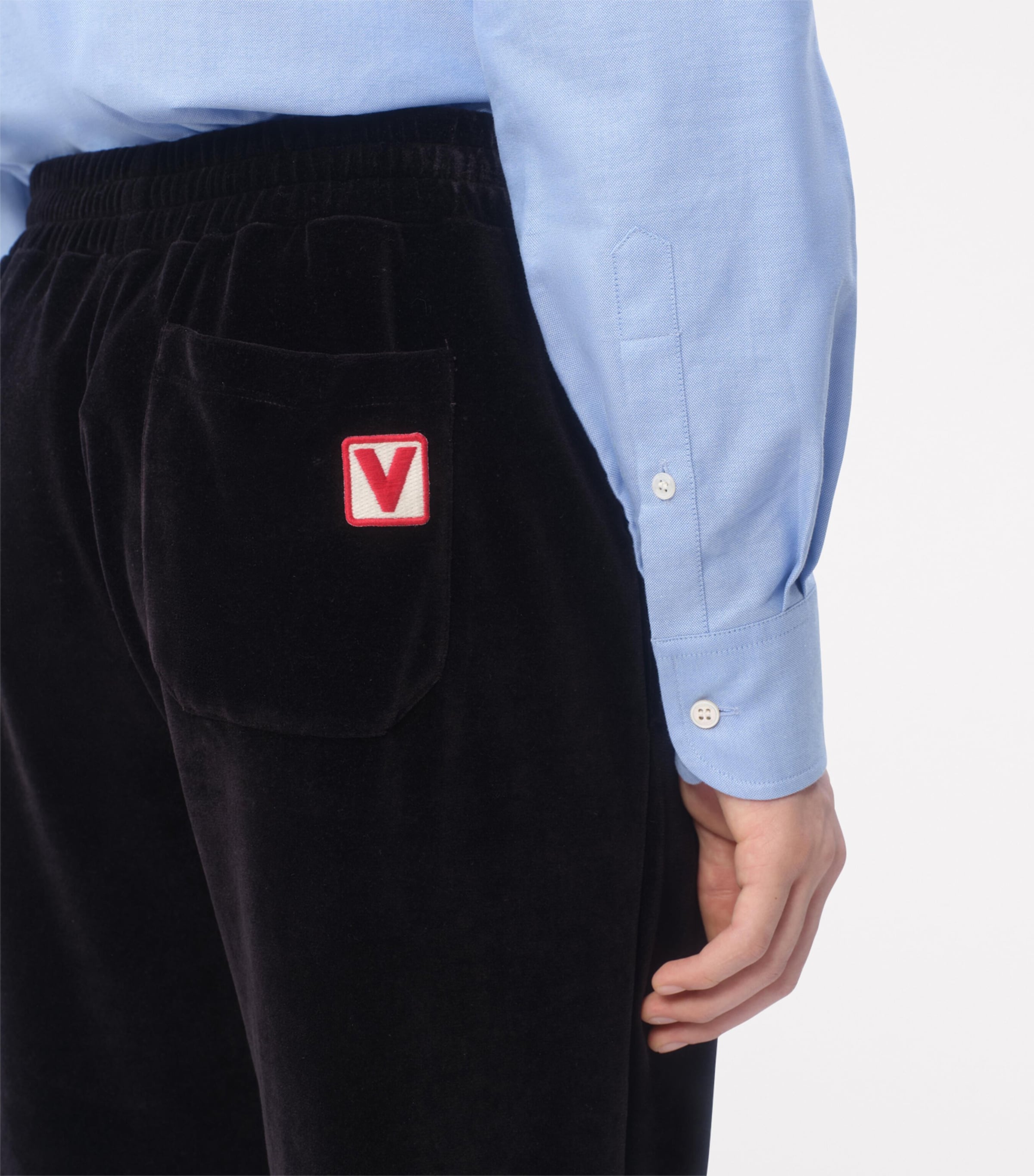 Cotton-Blend Chez Valentino Sweatpants 0NO Image 6