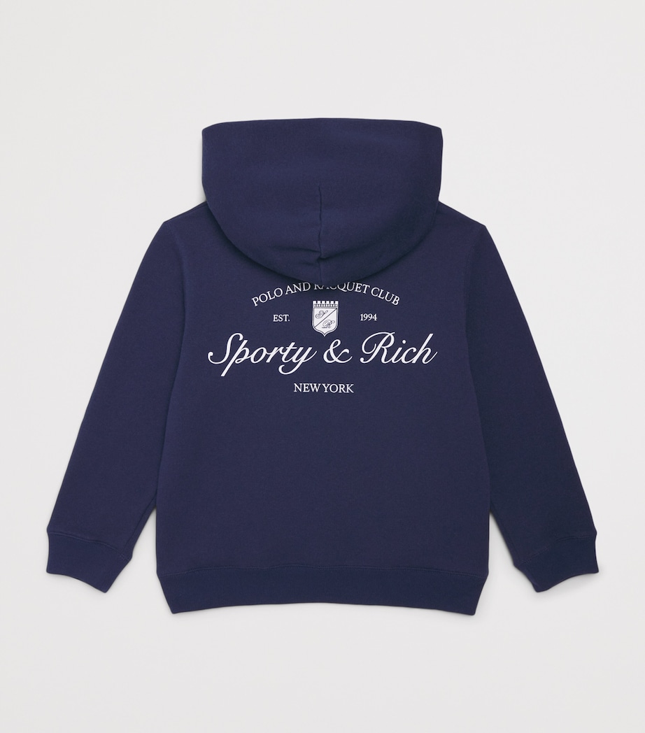SPORTY & RICH KIDS Syracuse Hoodie (2-14 Years) Dark Navy Image 2
