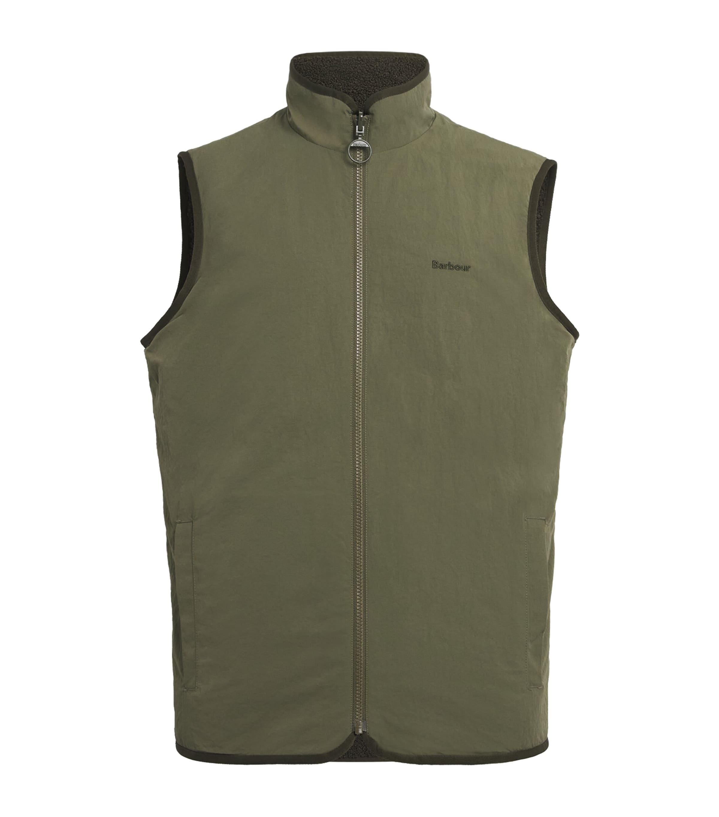 Barbour Reversible Fleece Gilet In Green