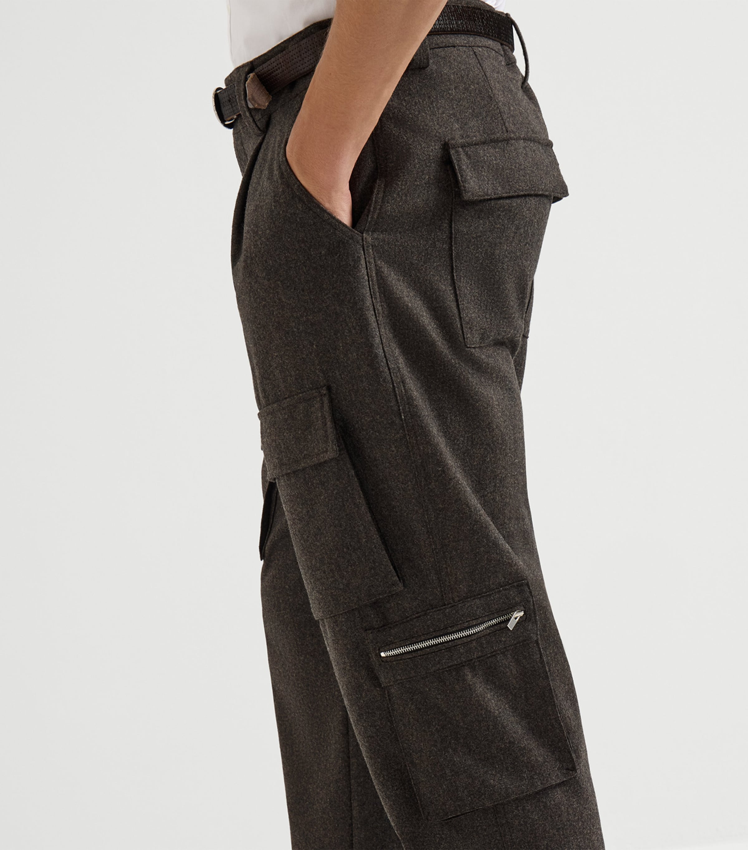 Brunello Cucinelli Mens Virgin Wool Cargo Trousers Image 6