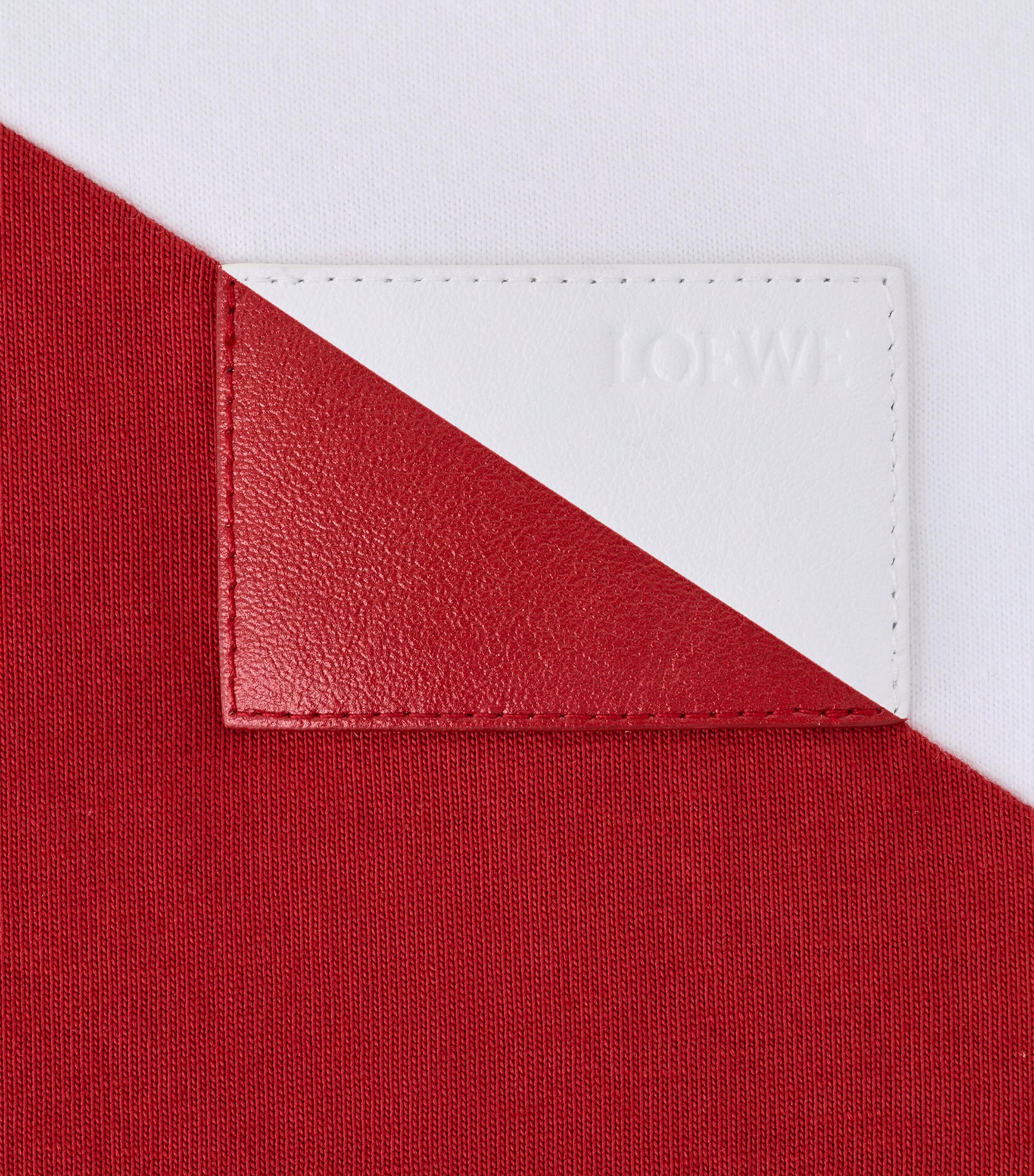 LOEWE Mens Cotton Relaxed T-Shirt White/red Image 6