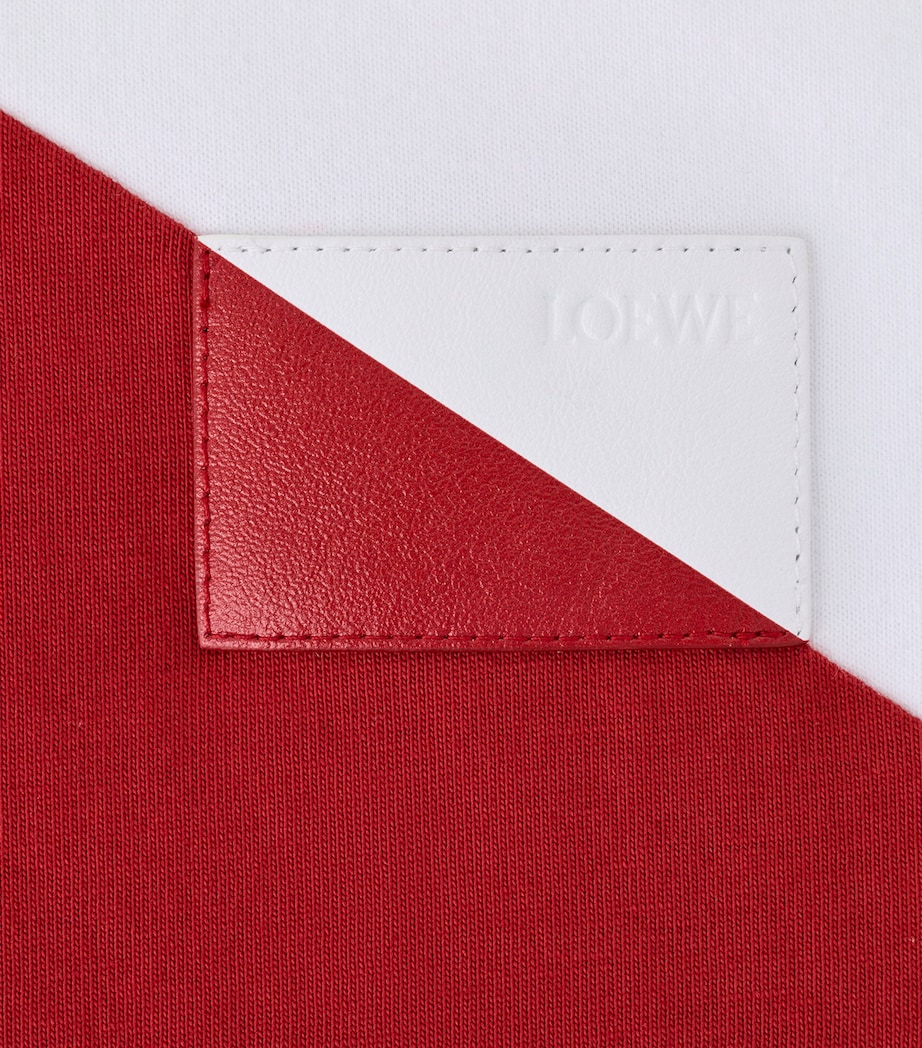 LOEWE Mens Cotton Relaxed T-Shirt White/red Image 6