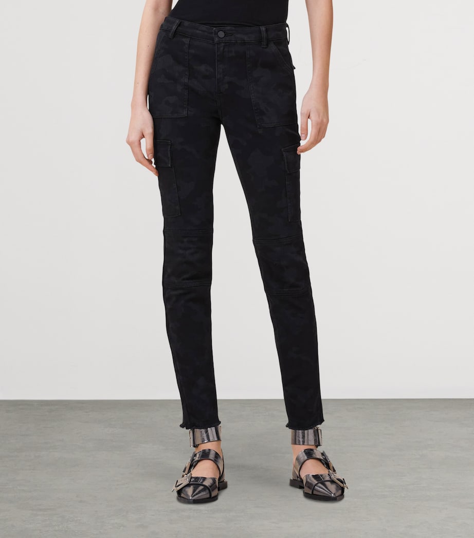 Duran Skinny Cargo Jeans CAMO BLACK Image 5