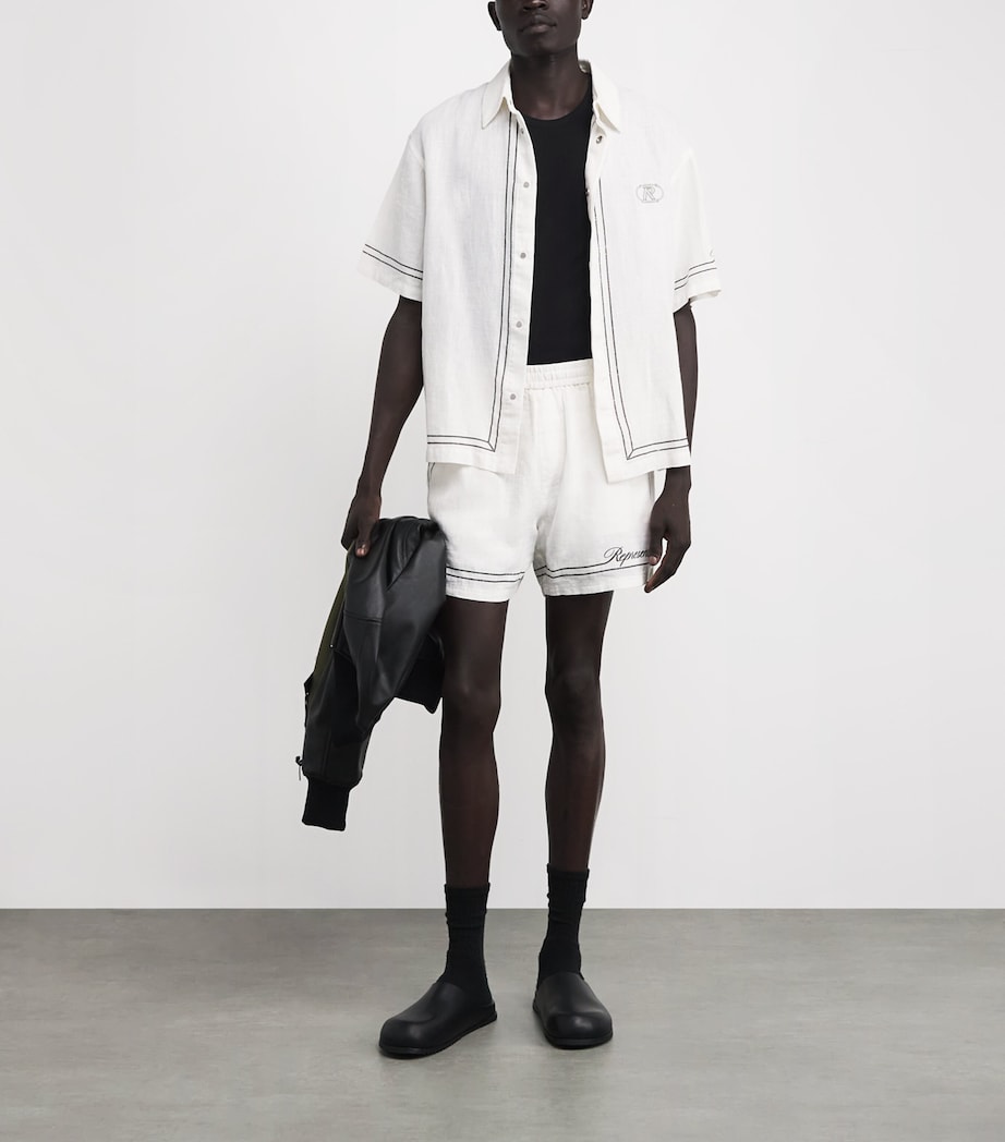 Stretch-Cotton Initial Rib Tank Top BLACK Image 2