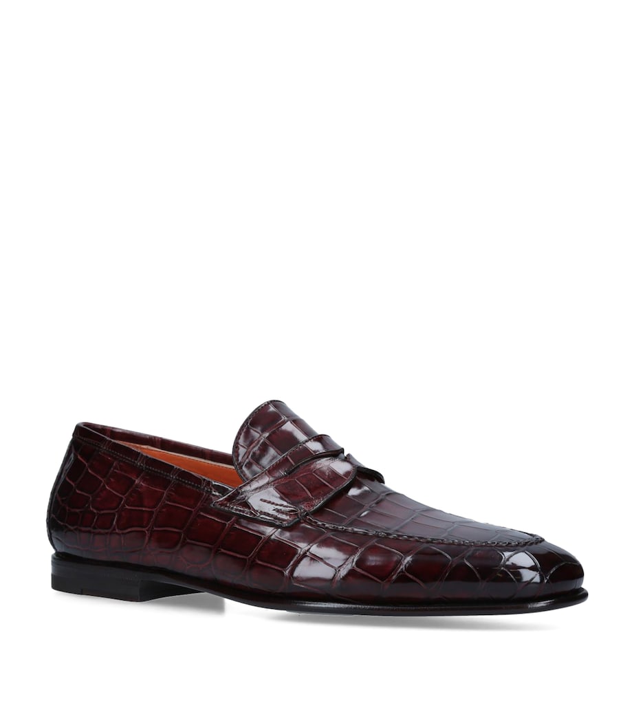 Crocodile Carlos Penny Loafers BROWN Image 1