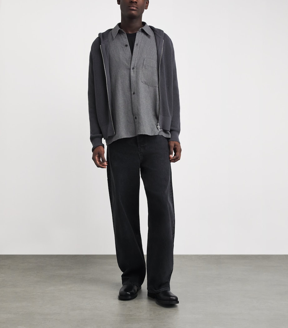 Won Hundred Mens Check Maza Shirt Blckened Pearl Comb Image 2