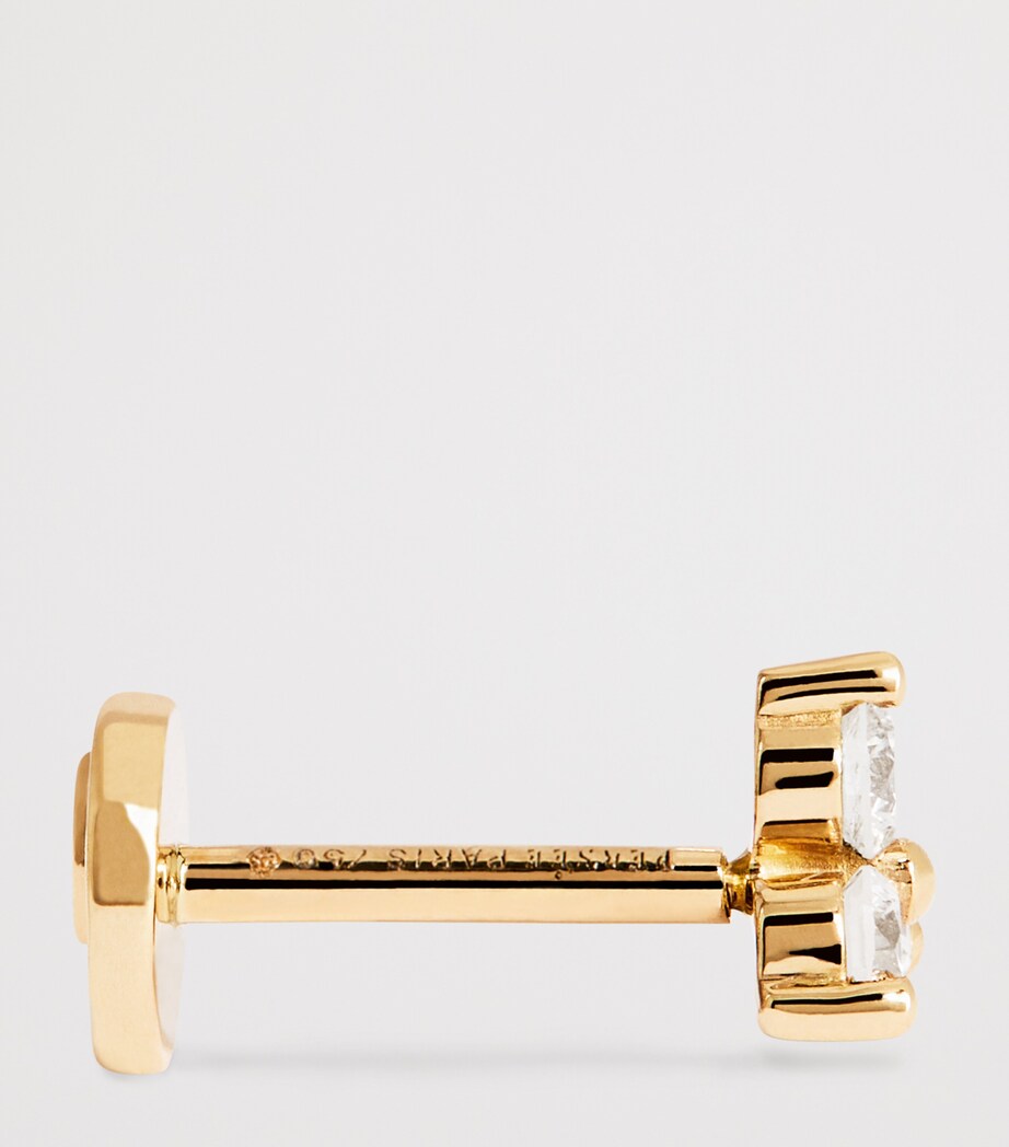 Persée Yellow Gold and Diamond Triangle Single Earring Yellow Gold Image 4