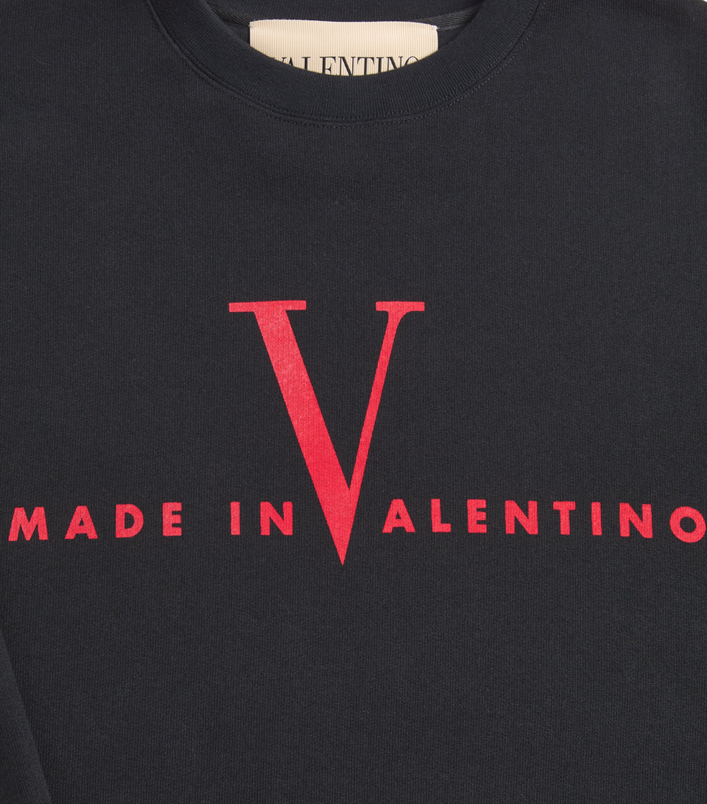 Cotton Made in Valentino Logo Sweatshirt 0NR Image 8
