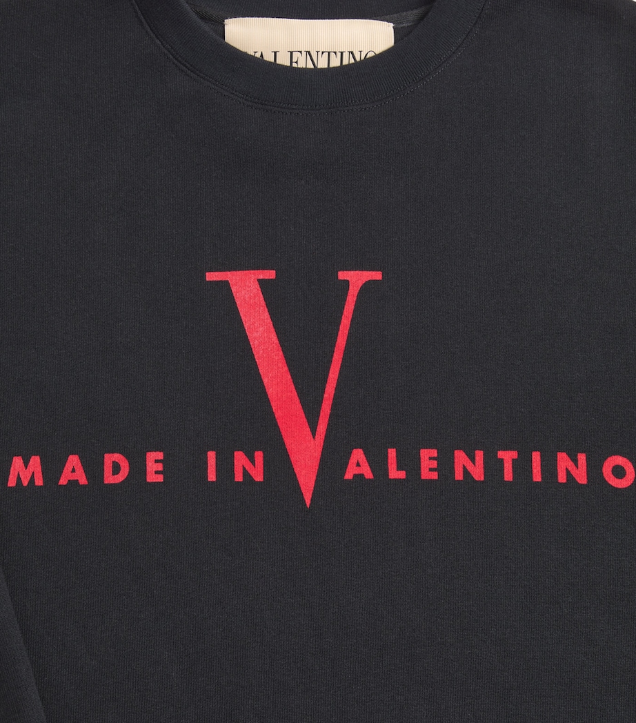 Cotton Made in Valentino Logo Sweatshirt 0NR Image 8