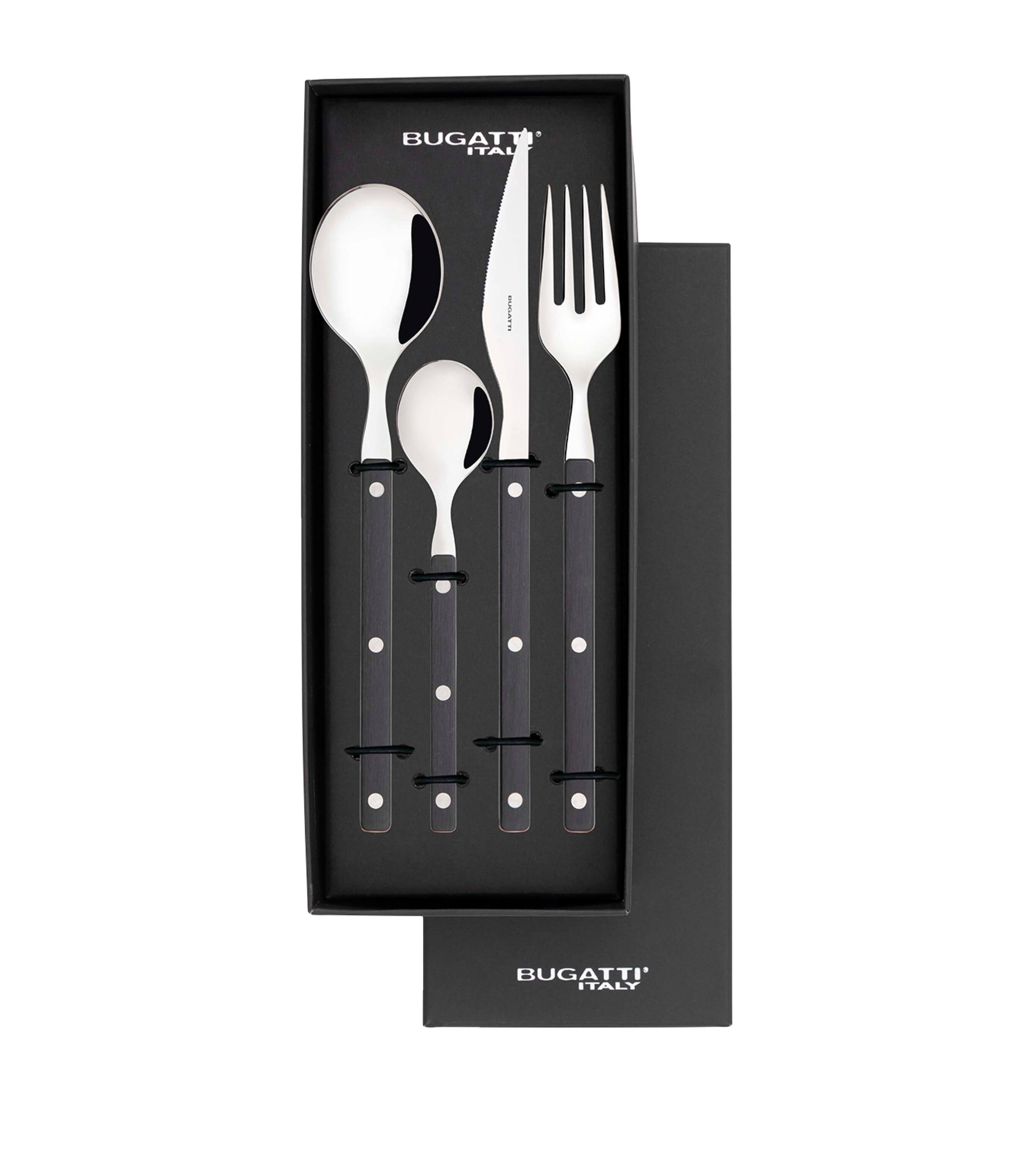 Bugatti Stainless Steel Allegra 24-Piece Cutlery Set Black Image 2
