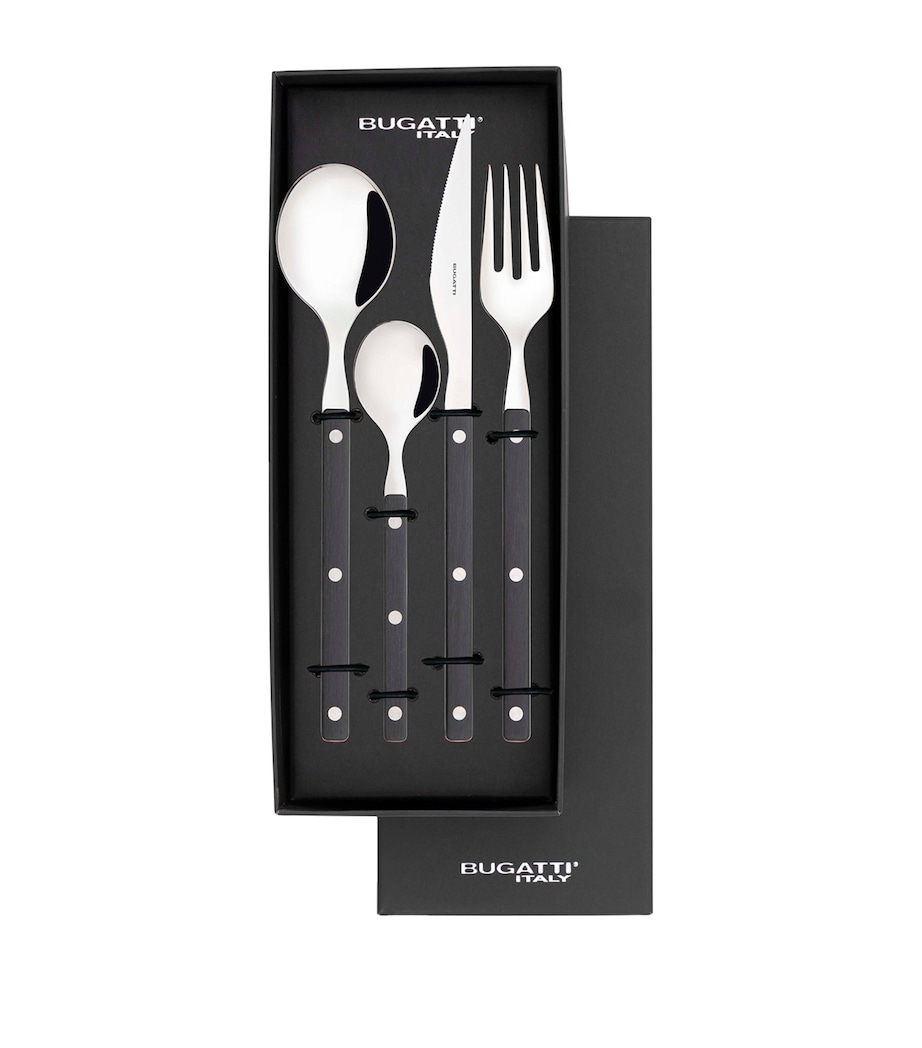 Bugatti Stainless Steel Allegra 24-Piece Cutlery Set Black Image 2