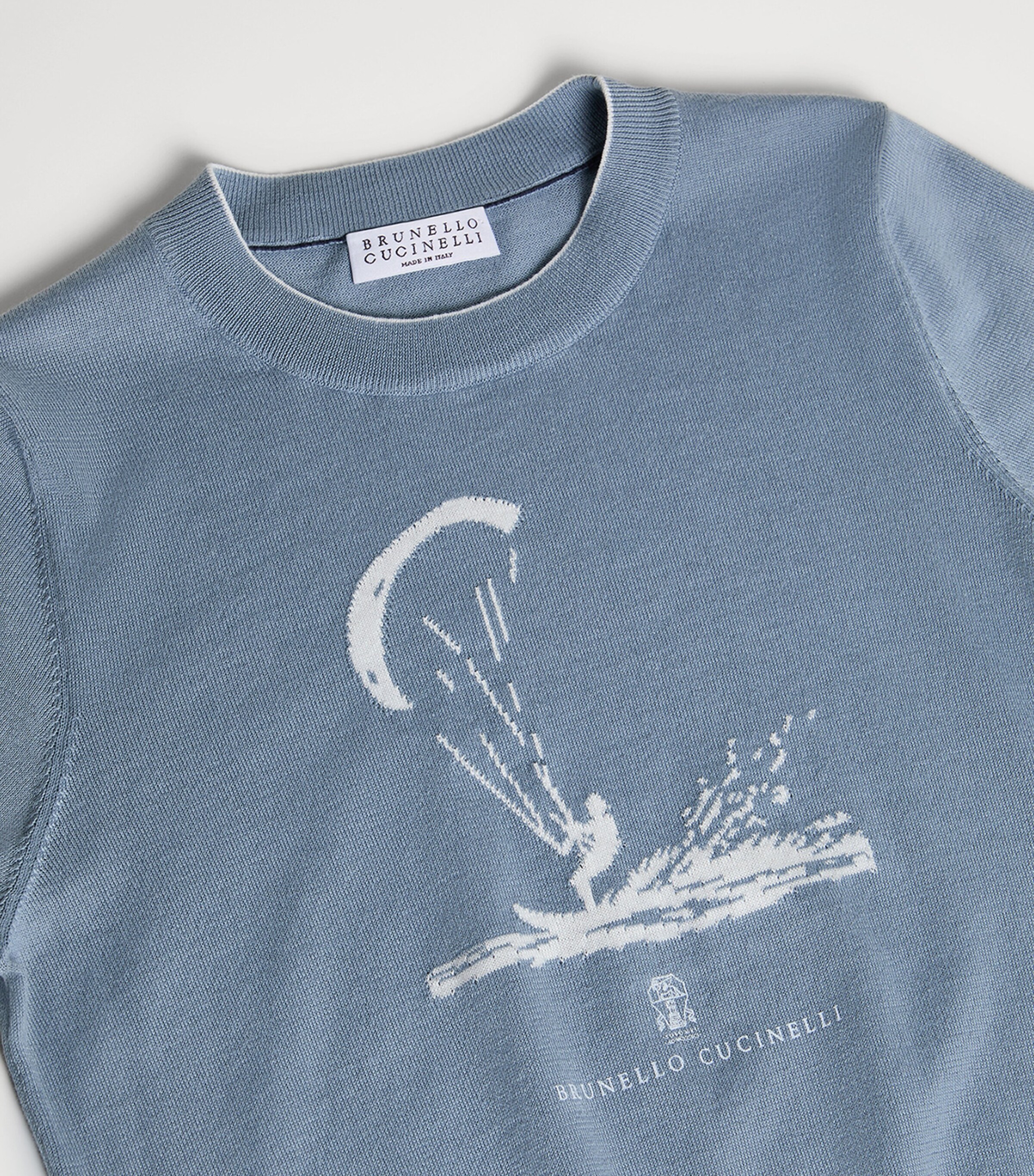 Brunello Cucinelli Kids Cotton Jacquard T-Shirt (4-6 Years) Image 3