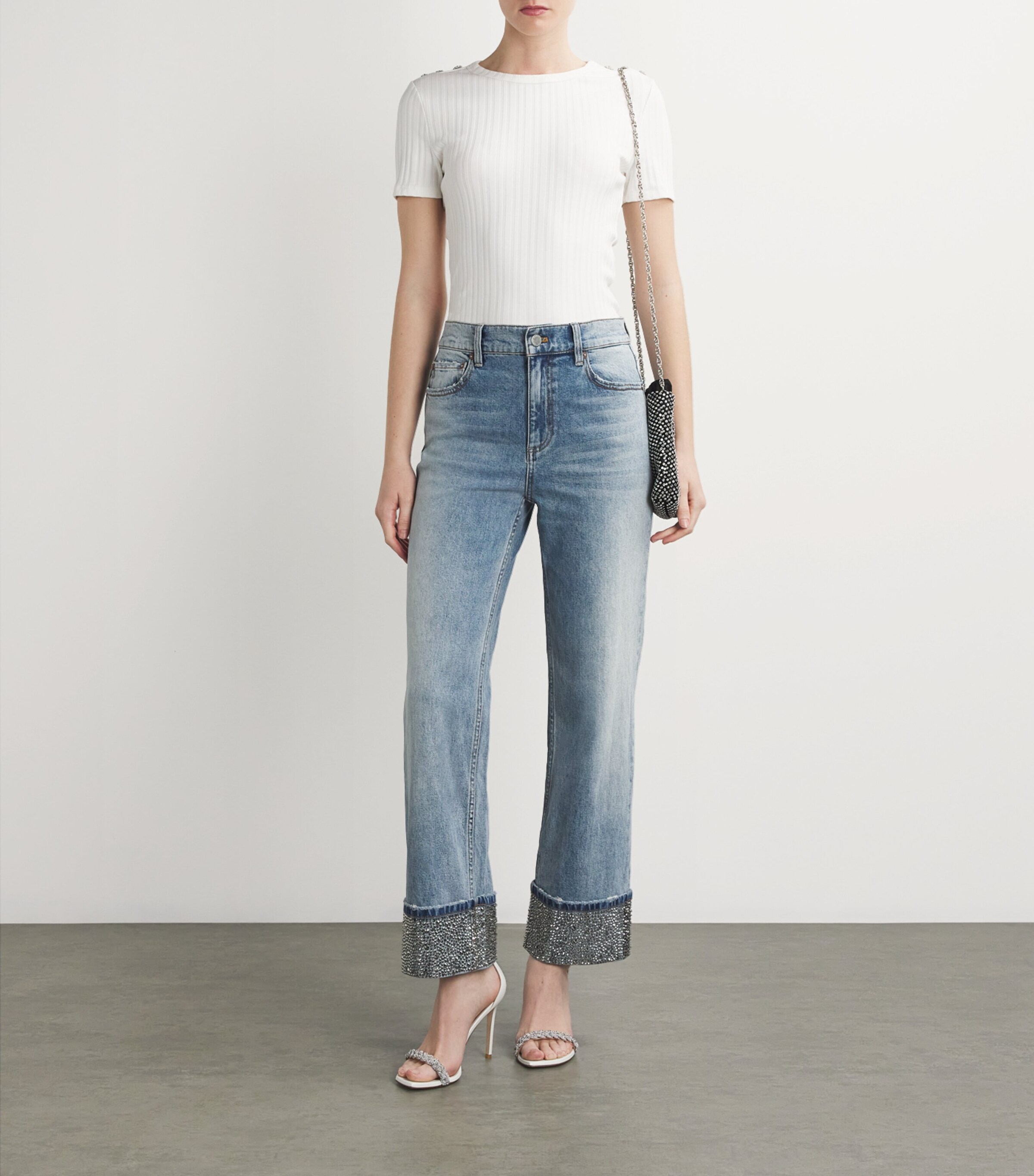 Alice+Olivia Embellished-Cuff Weezy Jeans | Harrods HK