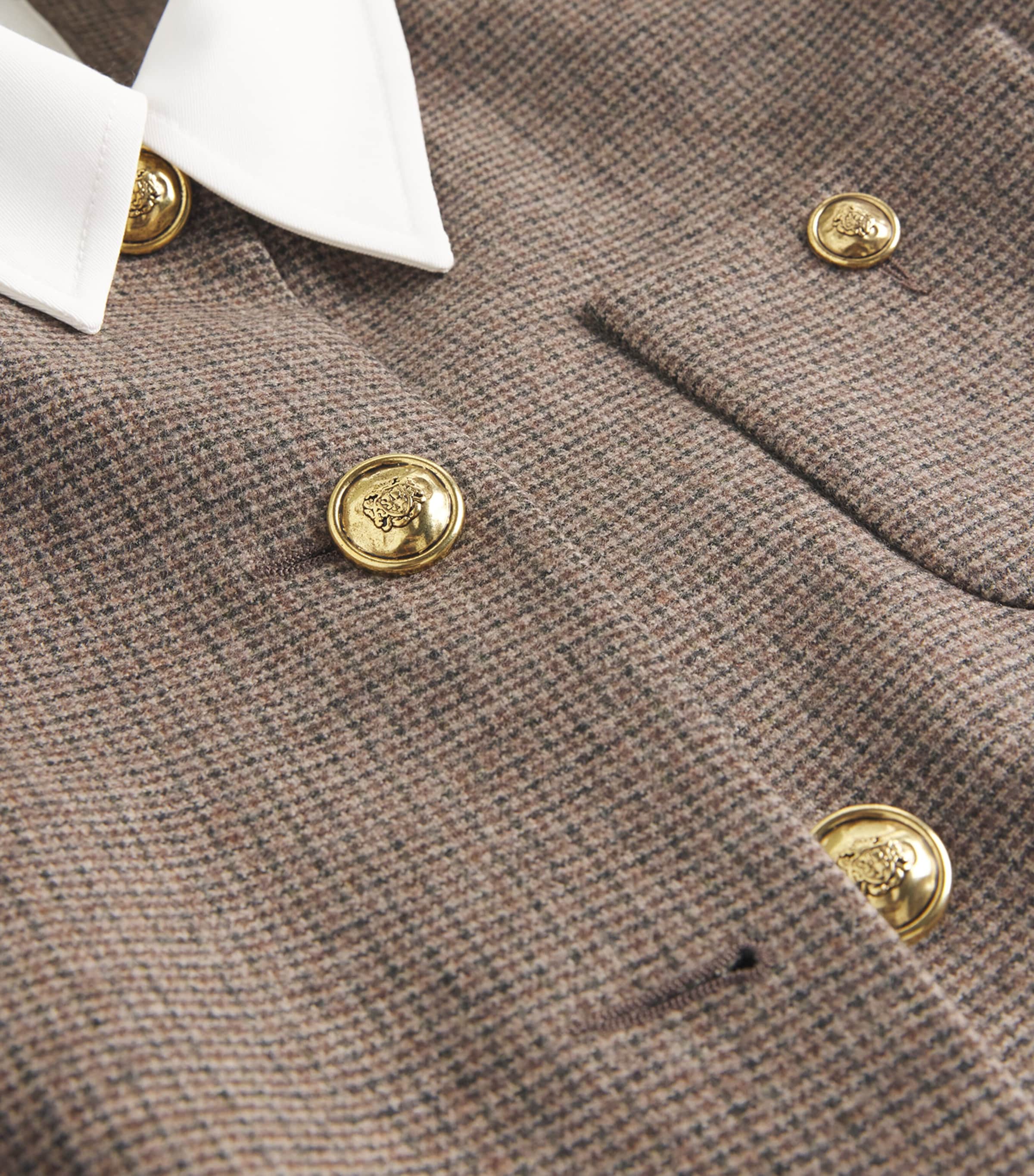 Wool-Blend Houndstooth Jacket BROWN Image 5