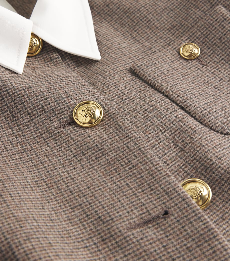 Wool-Blend Houndstooth Jacket BROWN Image 5