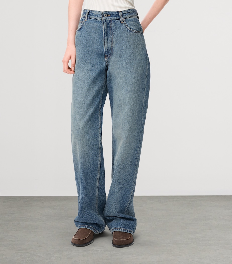 Anagram Wide-Leg Jeans WASHED DENIM Image 3